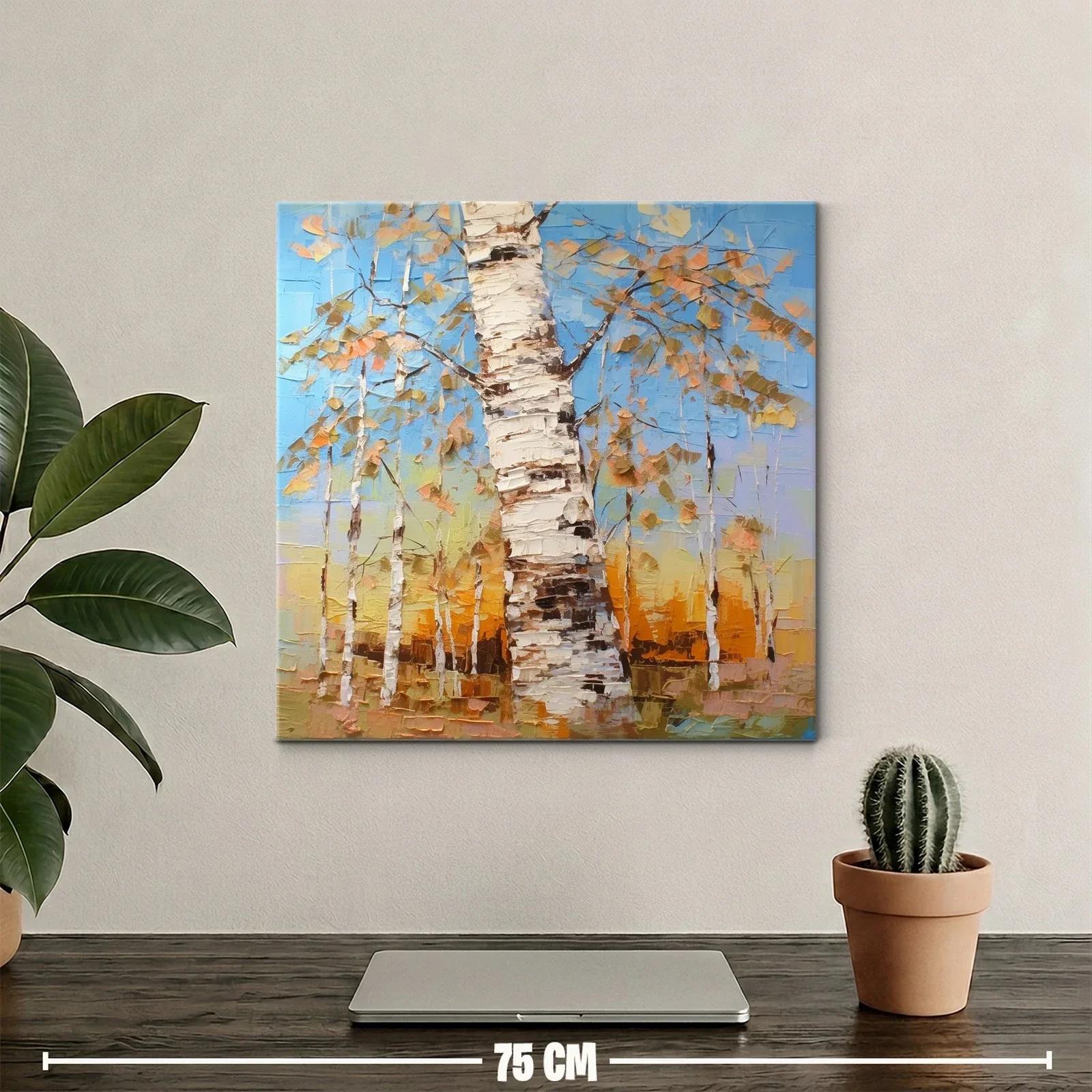 Árboles de Abedul en Paisaje de Otoño Luminoso — miniatura 2