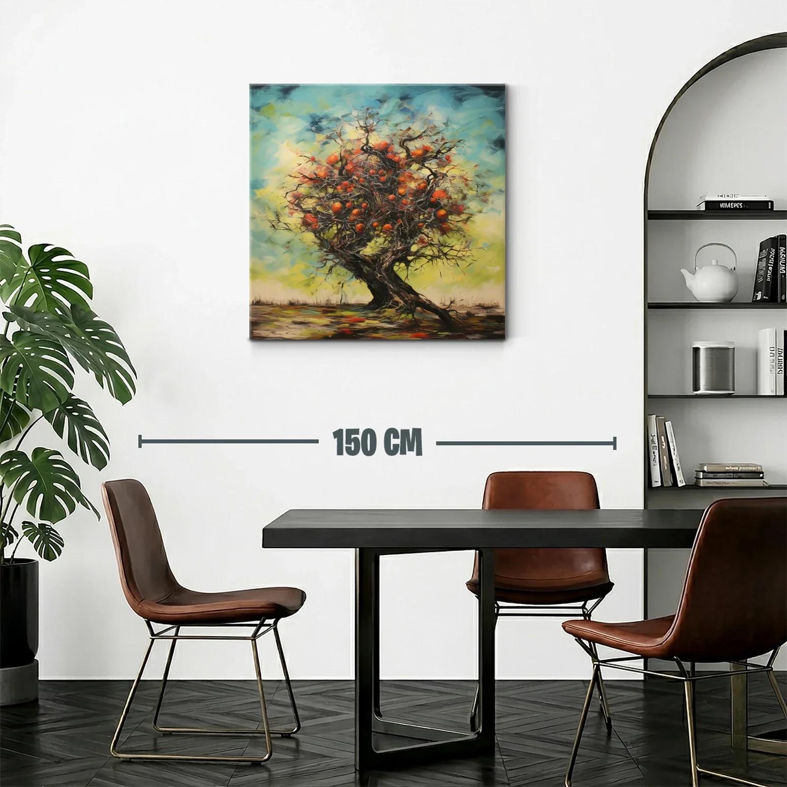 Árbol frutal con vibrantes tonos de naranja y azul — miniatura 2