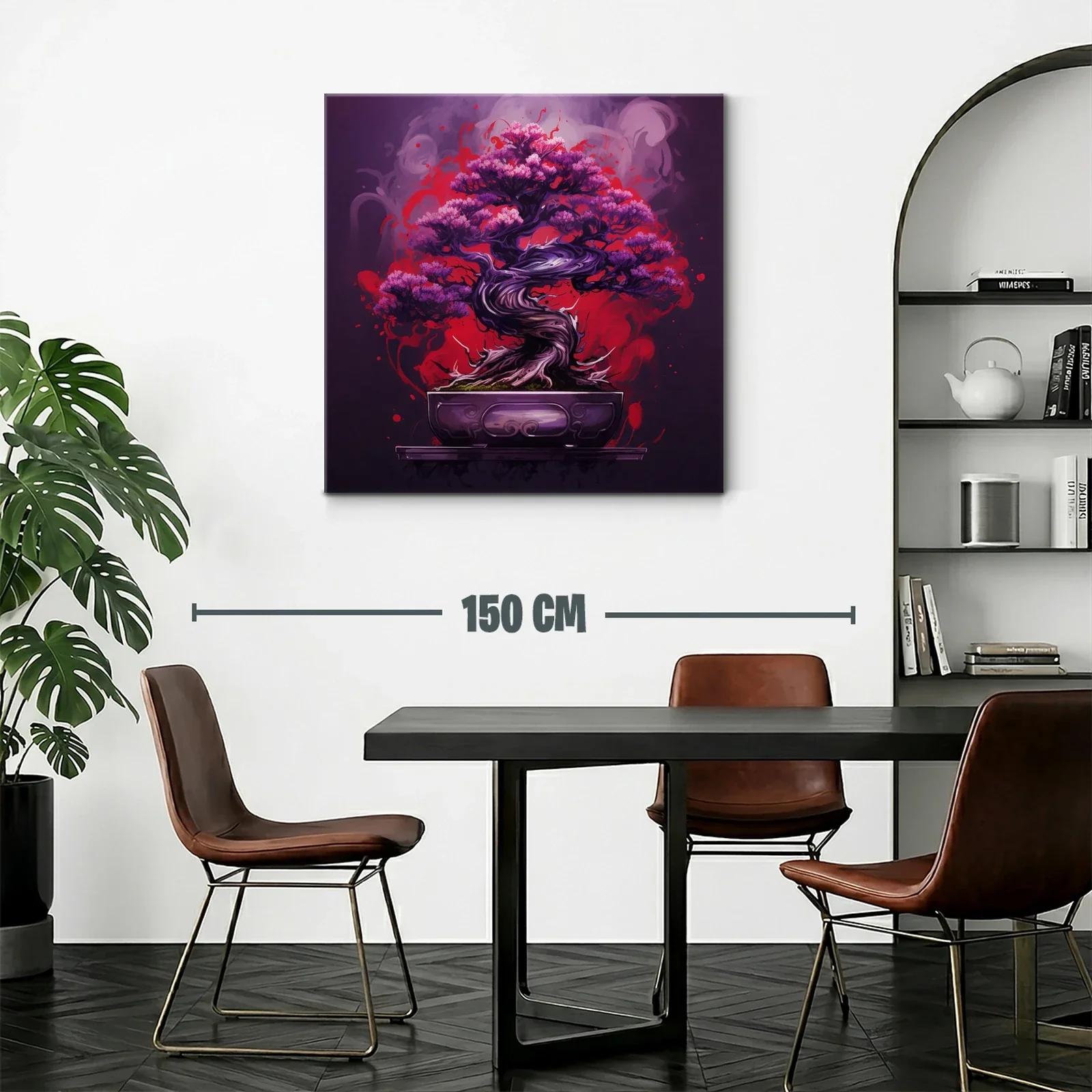 Árbol de Bonsái en Rojos y Morados Vibrantes — miniatura 2
