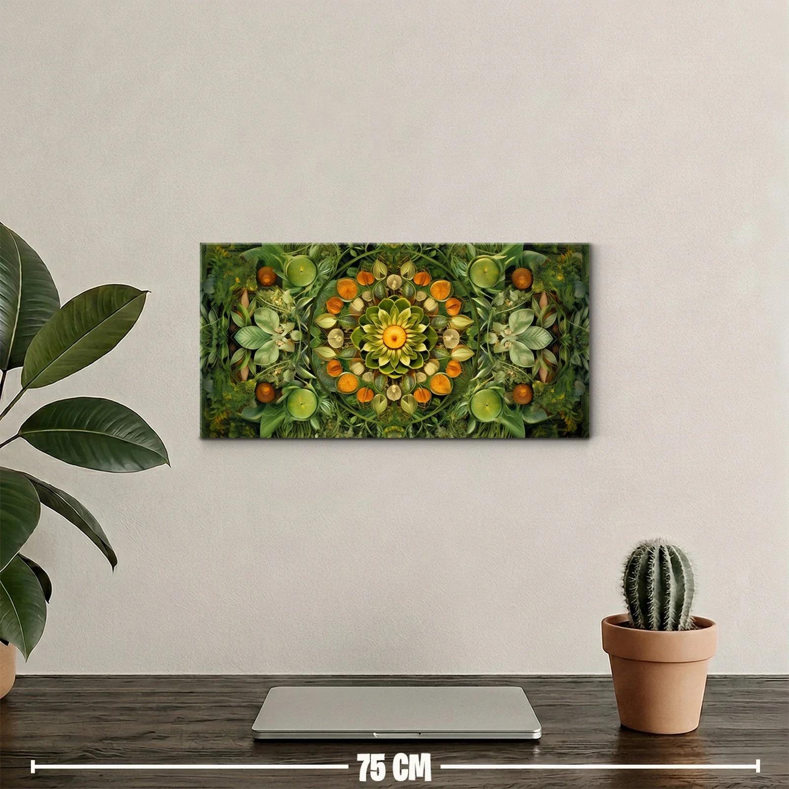 Cuadro mandala floral con cítricos y capas concéntricas — miniatura 2