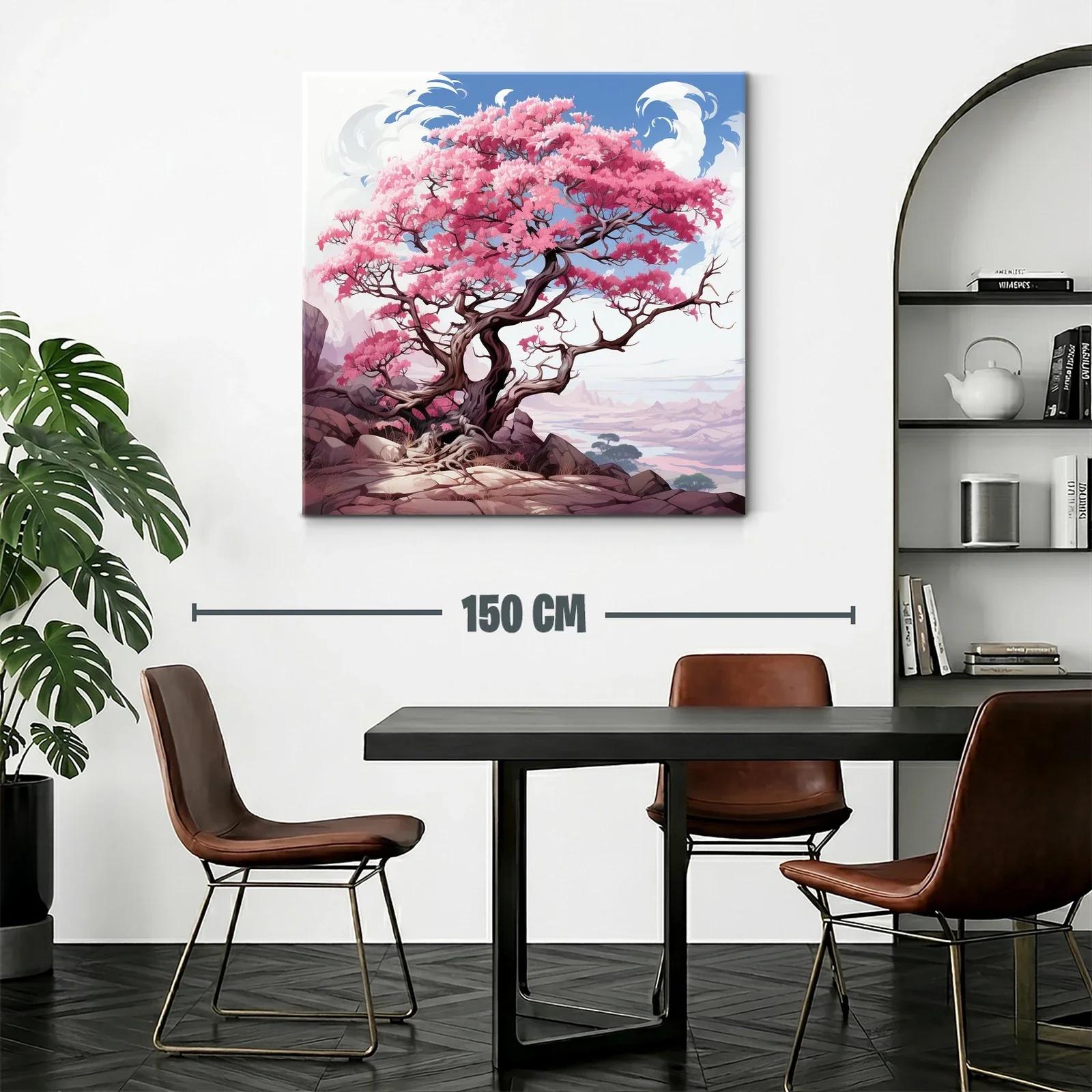 Impresionante árbol de flores rosas en paisaje sereno — miniatura 2