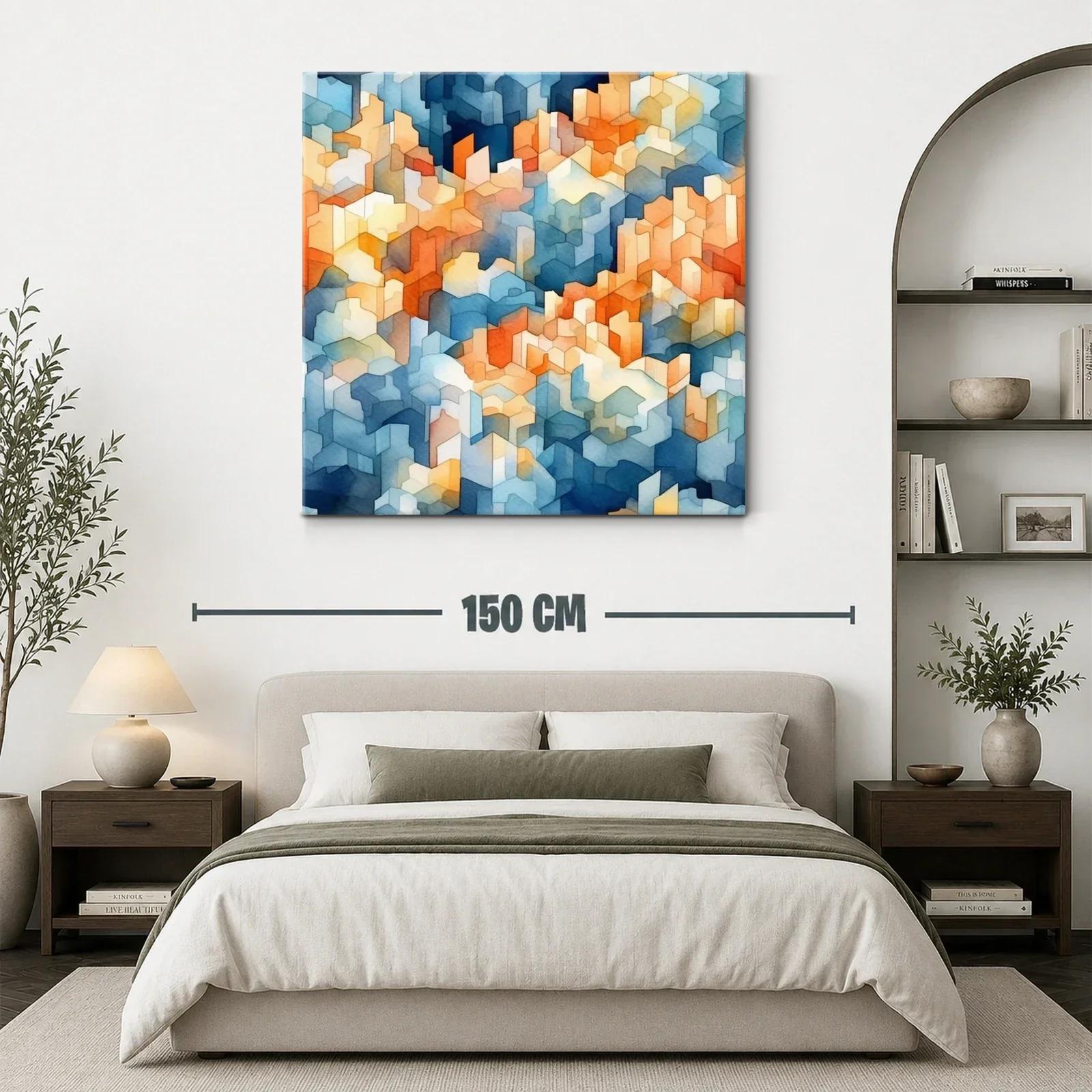 Diseño urbano abstracto en tonos azules y cálidos — miniatura 3