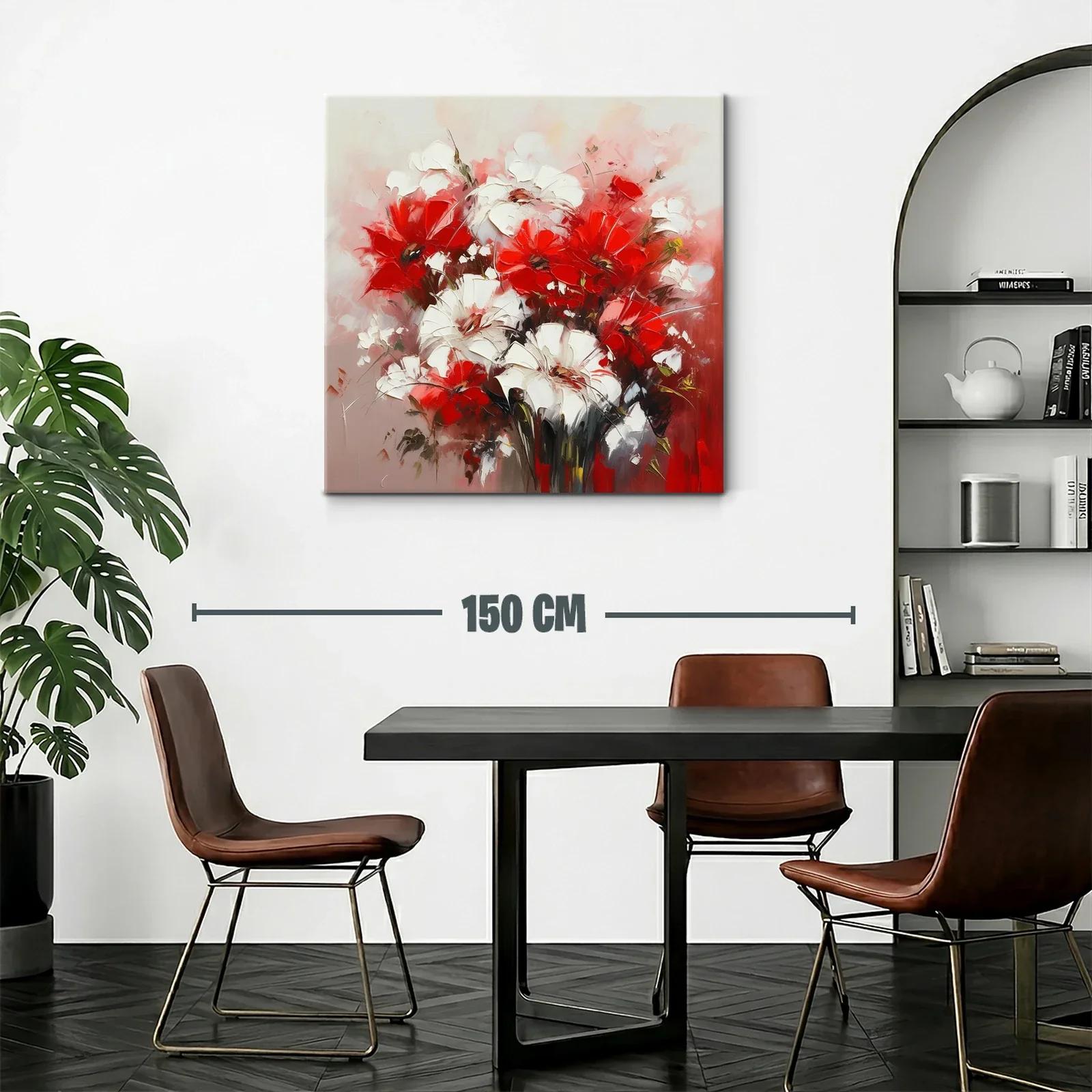 Flores vibrantes en rojo y blanco con fondo suave — miniatura 2