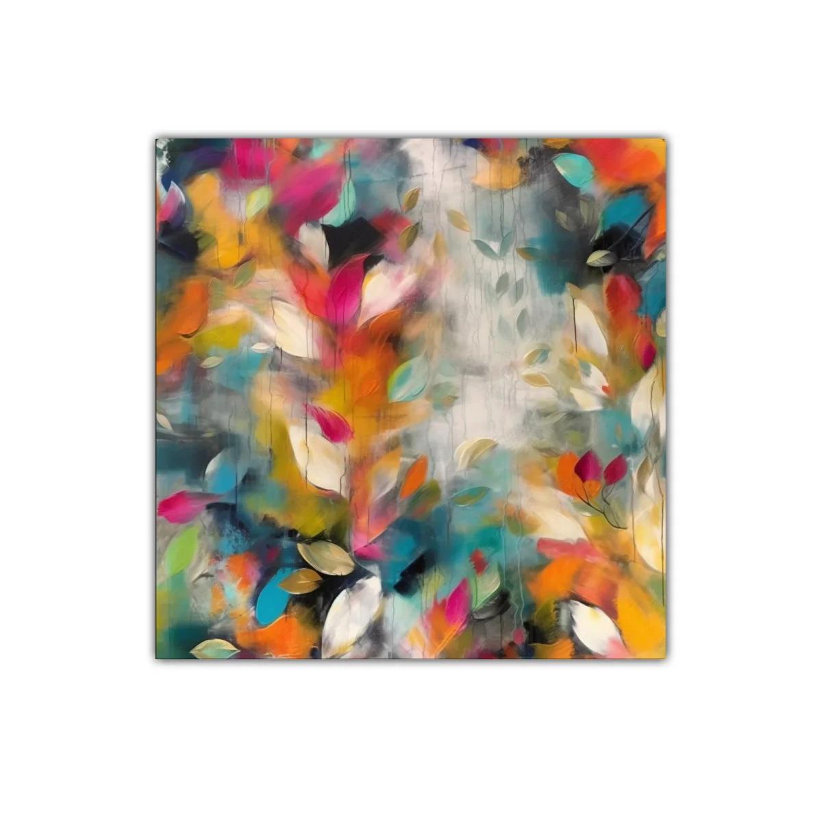 Cuadro decorativo con hojas en vibrantes tonos otoñales — imagen principal