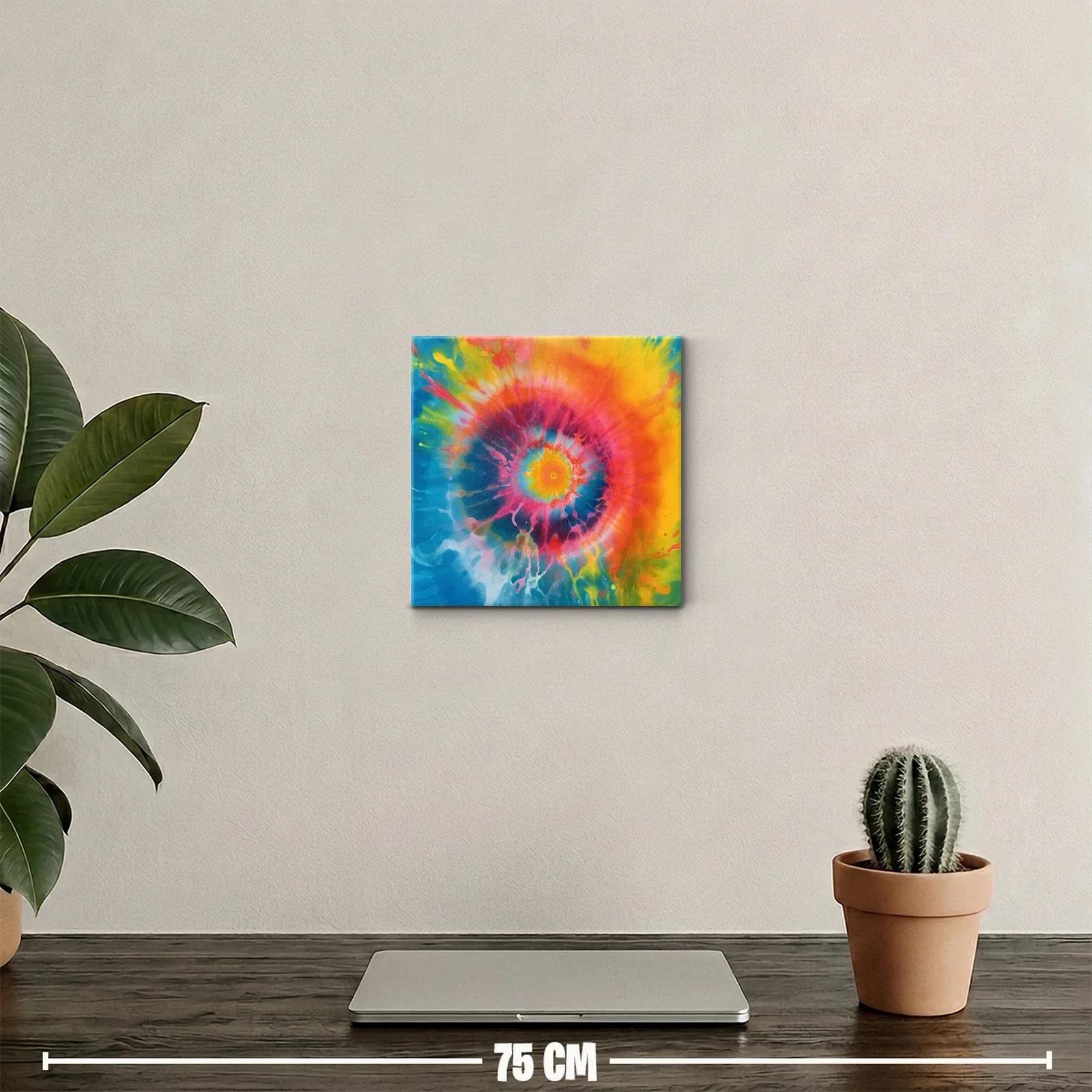 Cuadro abstracto con remolino vibrante y colores intensos — miniatura 2