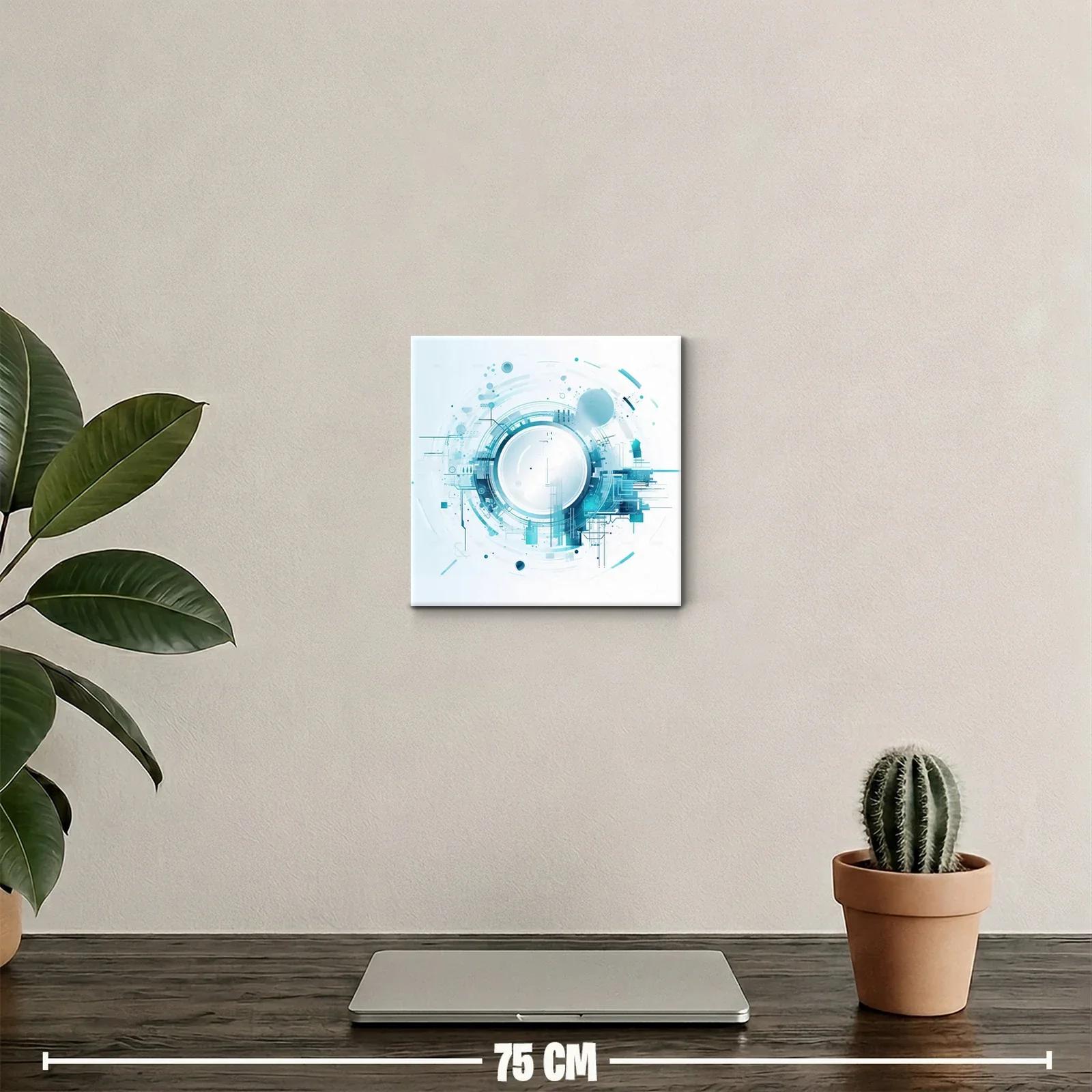 Diseño abstracto circular en tonos azules y blancos — miniatura 2