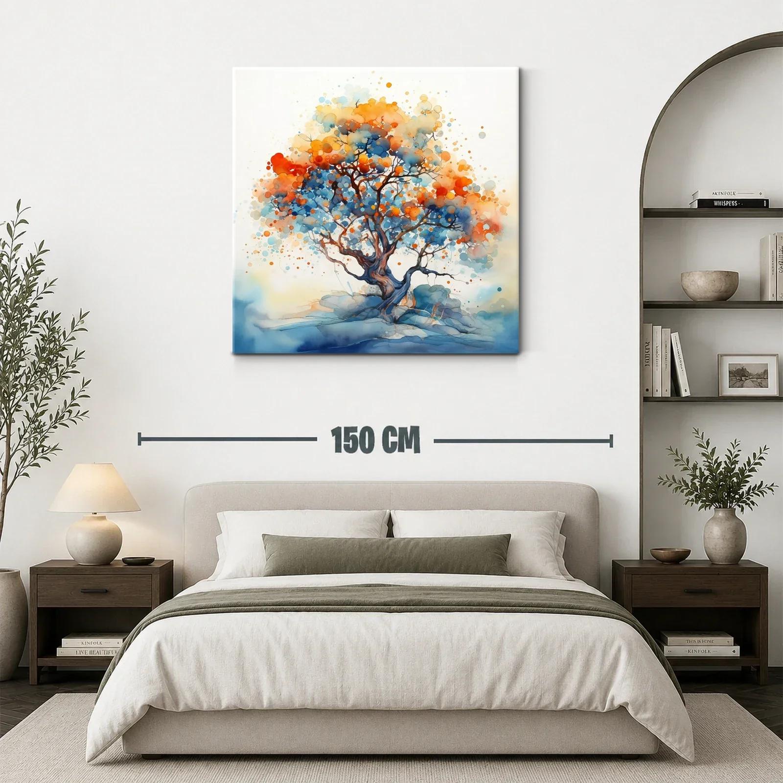 Árbol vibrante con tonos cálidos y fríos en armonía visual — miniatura 3
