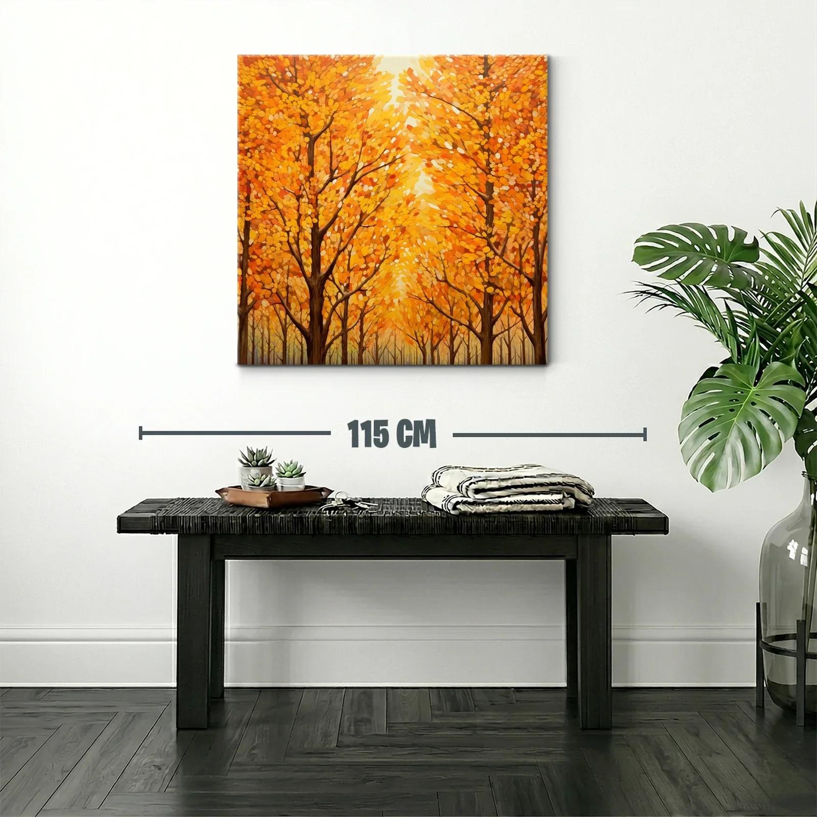 Bosque en otoño con tonos cálidos y dorados — miniatura 2