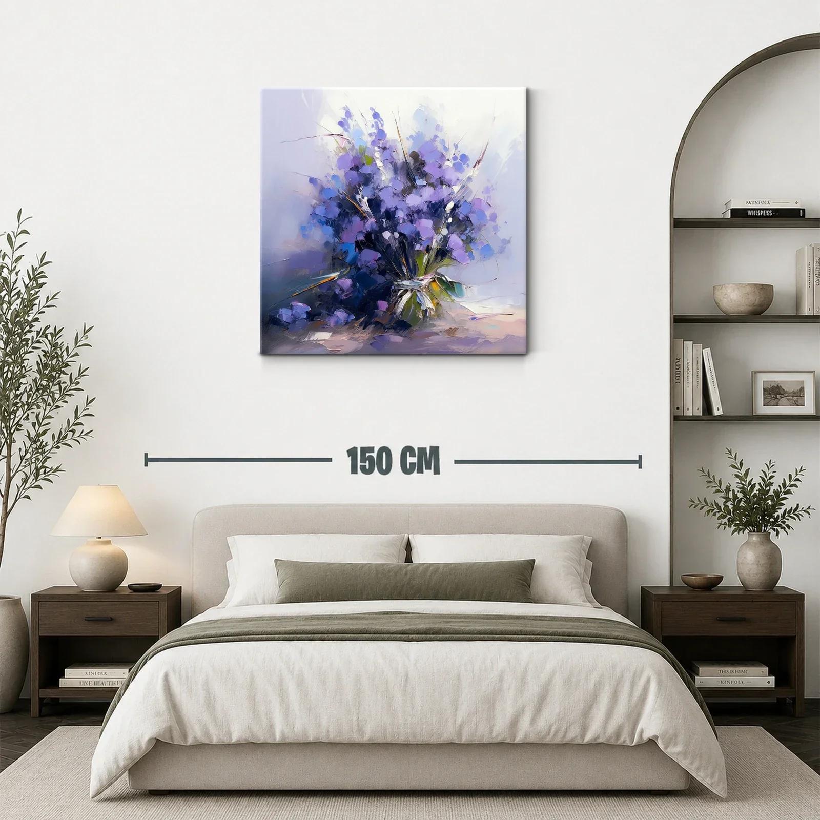 Ramito de flores en tonos lilas y azules vibrantes — miniatura 3
