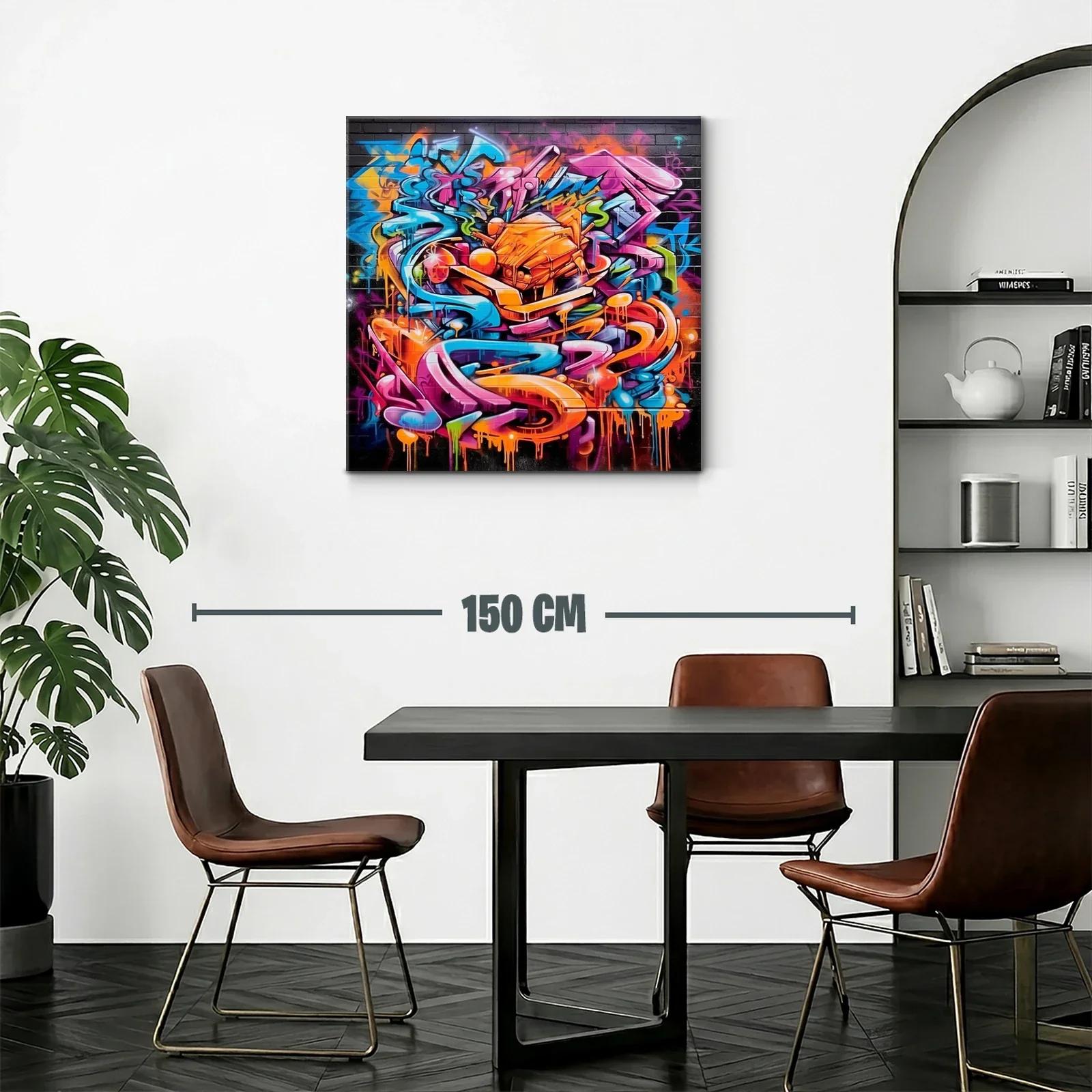 Composición vibrante de arte urbano con formas dinámicas — miniatura 2