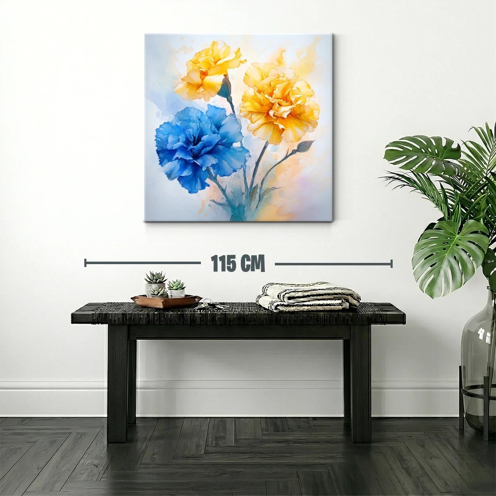 Flores vibrantes en tonos azules y amarillos delicados — miniatura 2