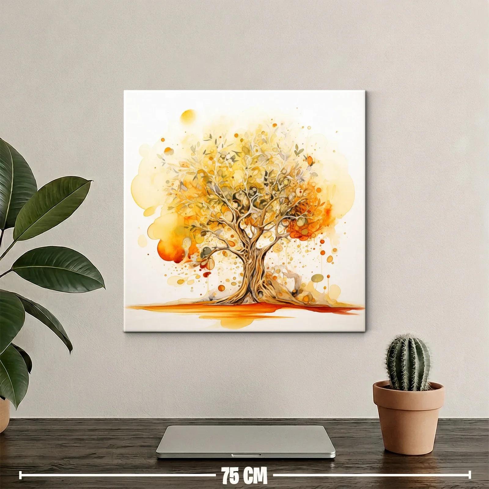Árbol abstracto con tonos cálidos y dorados — miniatura 2
