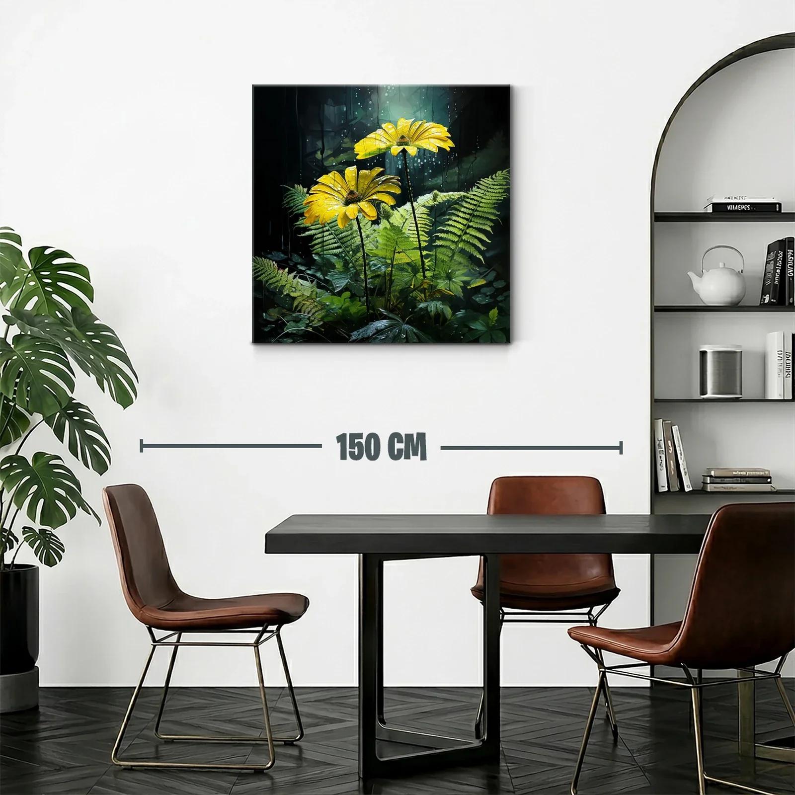 Flores Amarillas Luminosas entre Helechos Verdes — miniatura 2