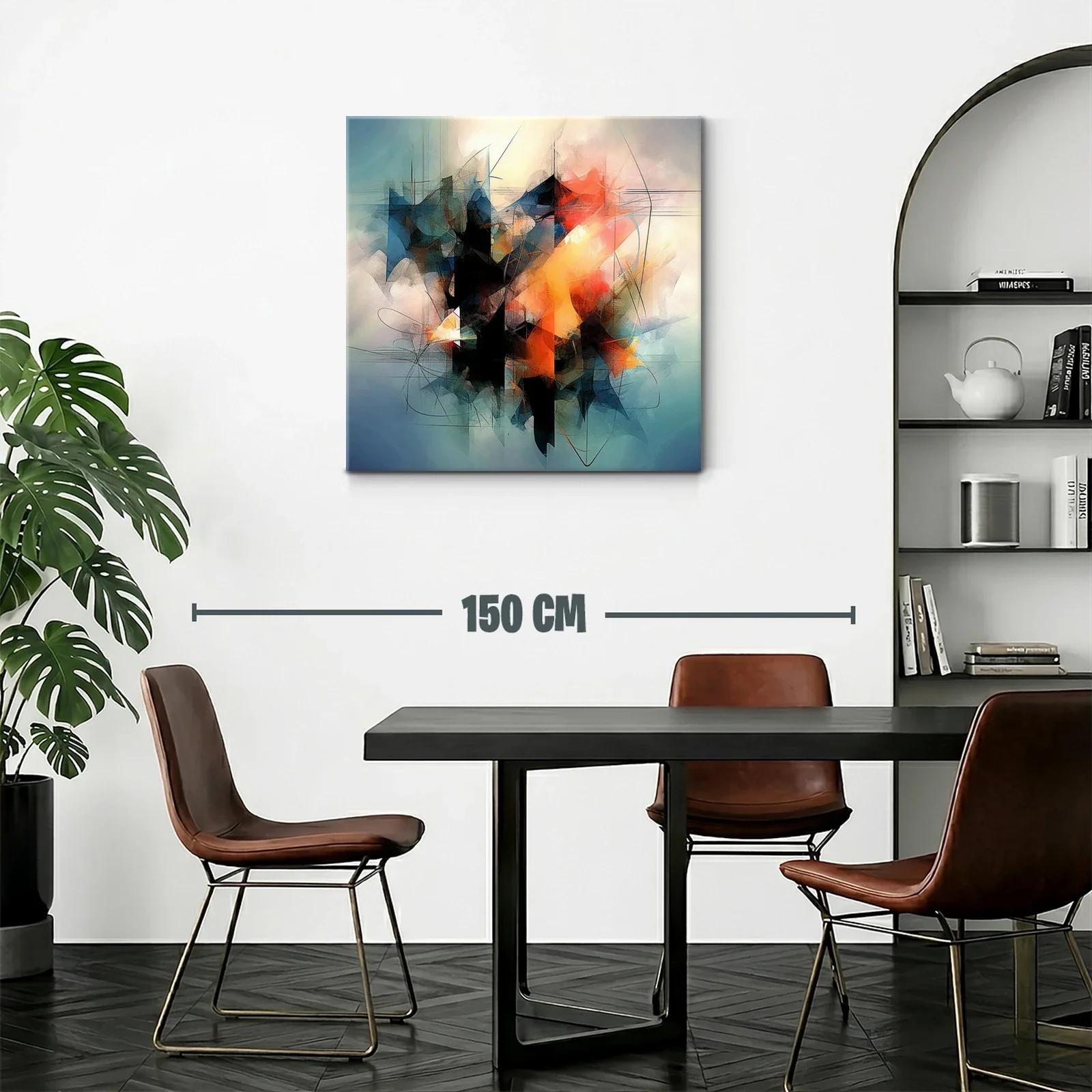 Composición abstracta con tonos cálidos y fríos vibrantes — miniatura 2
