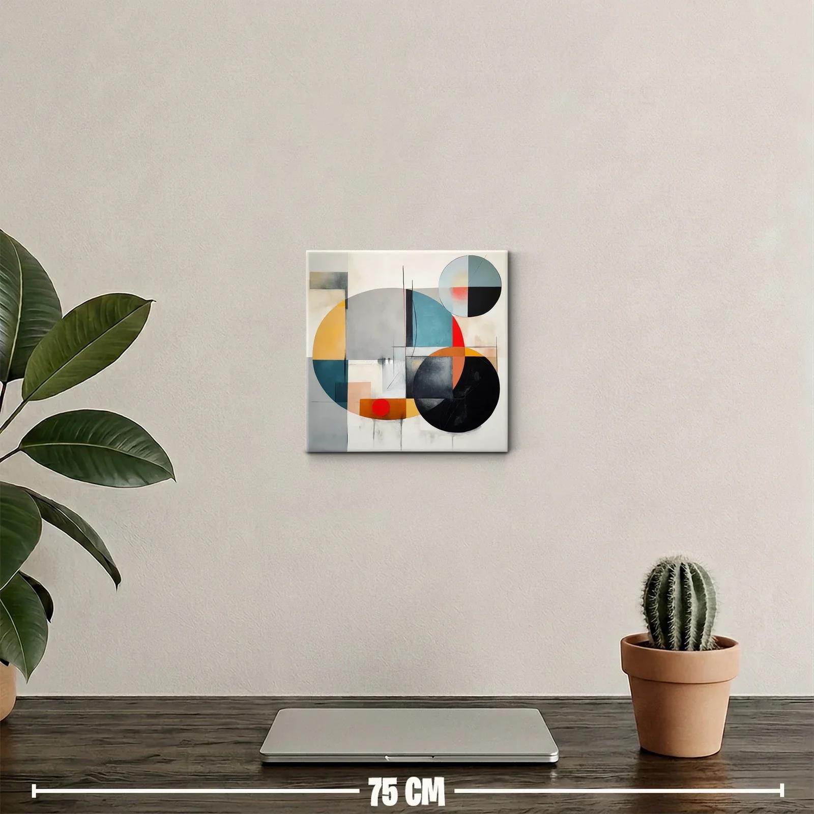 Composición geométrica con círculos y tonos cálidos y fríos — miniatura 2