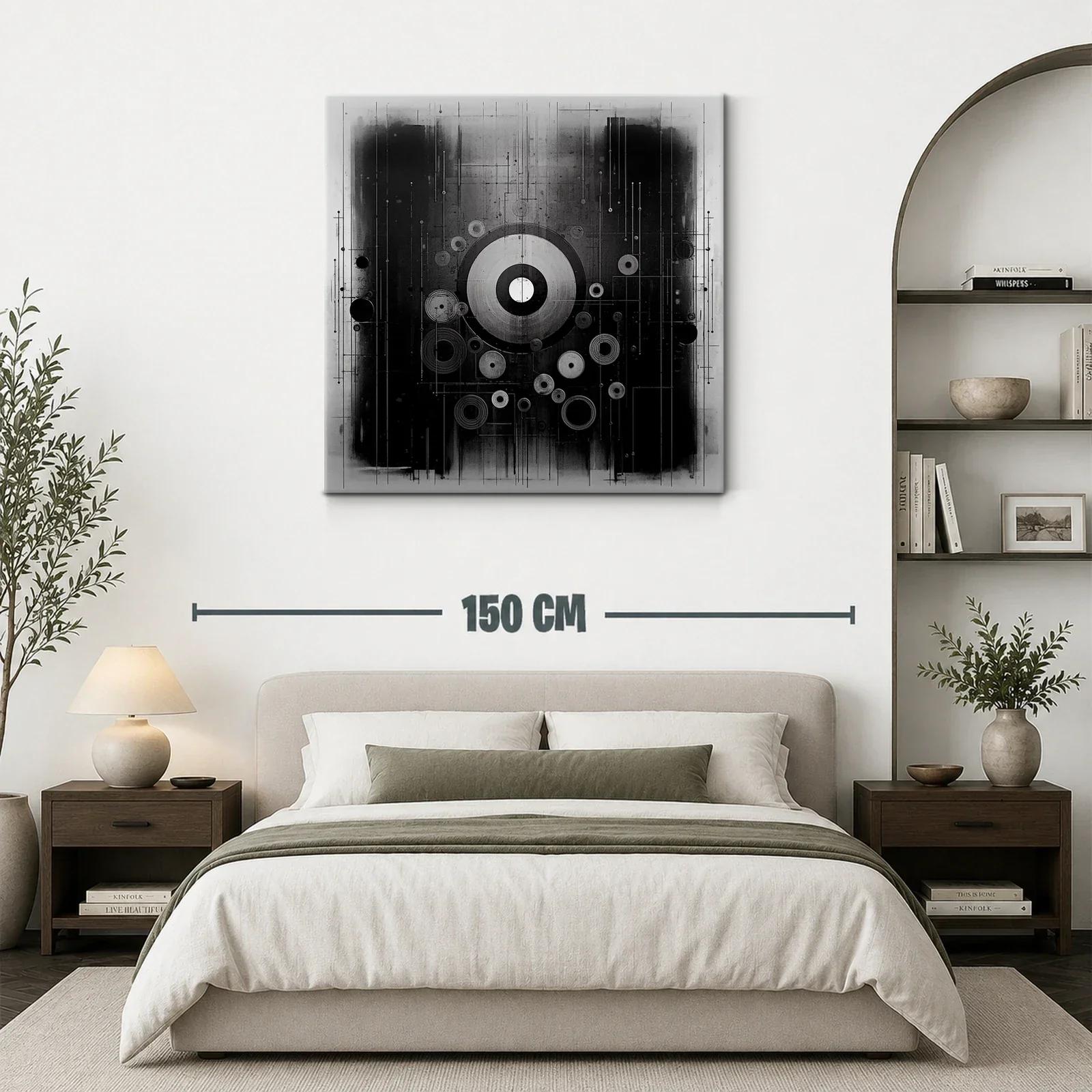 Composición abstracta con círculos y líneas en blanco y negro — miniatura 3