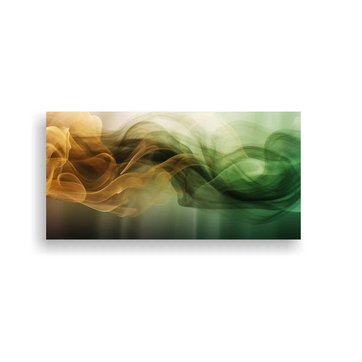 Cuadro humo abstracto en tonos cálidos y verdes — imagen principal