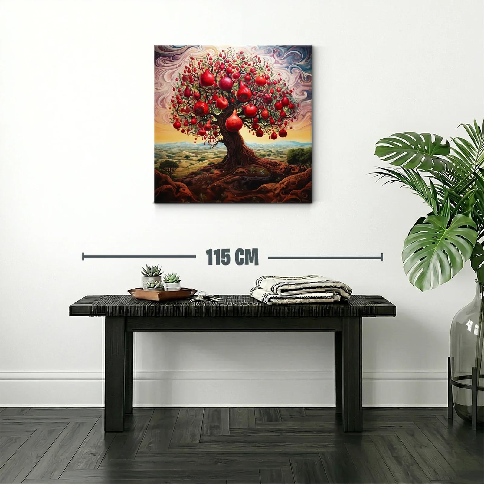Árbol de granadas con raíces entrelazadas y cielo vibrante — miniatura 2