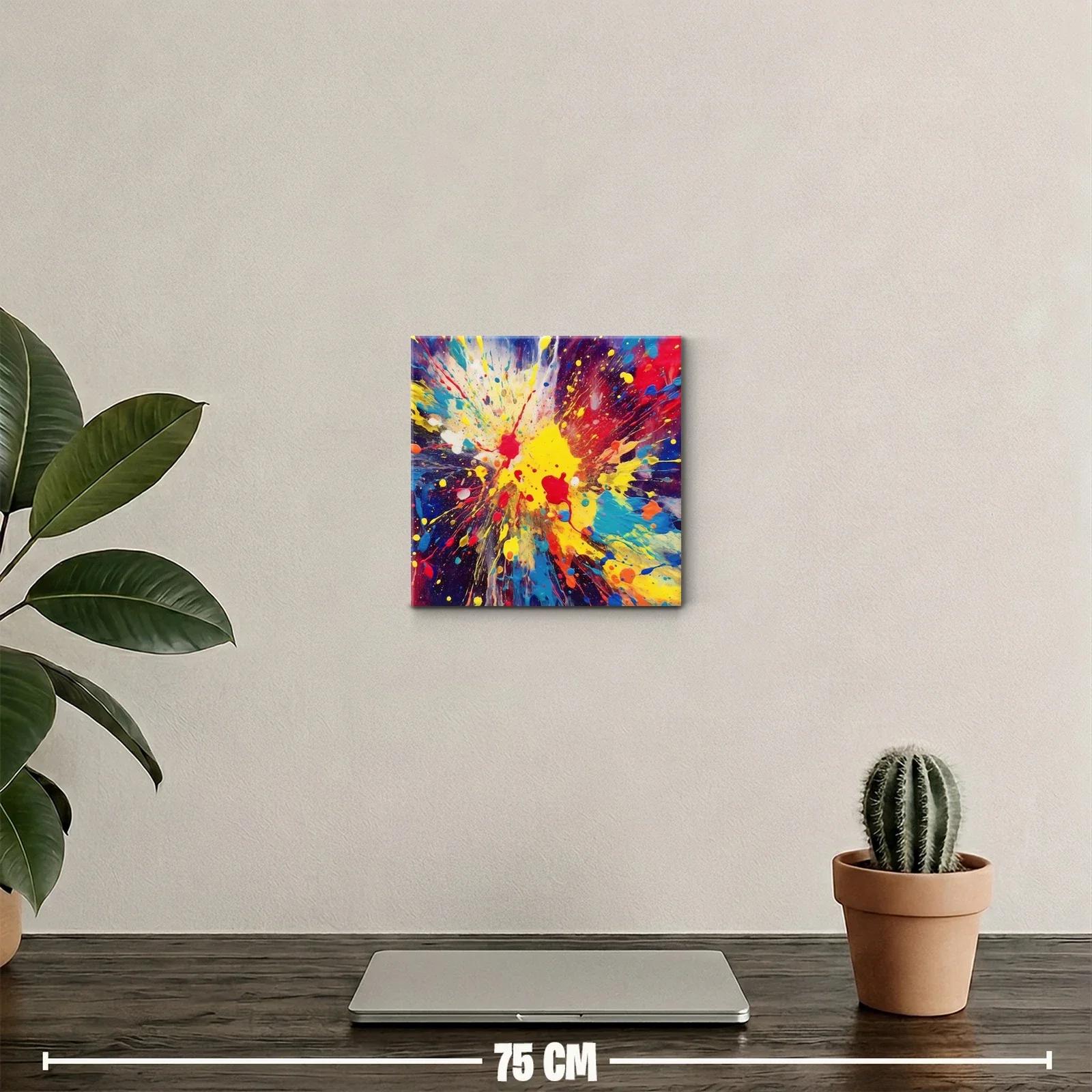 Cuadro abstracto vibrante con explosión de color — miniatura 2