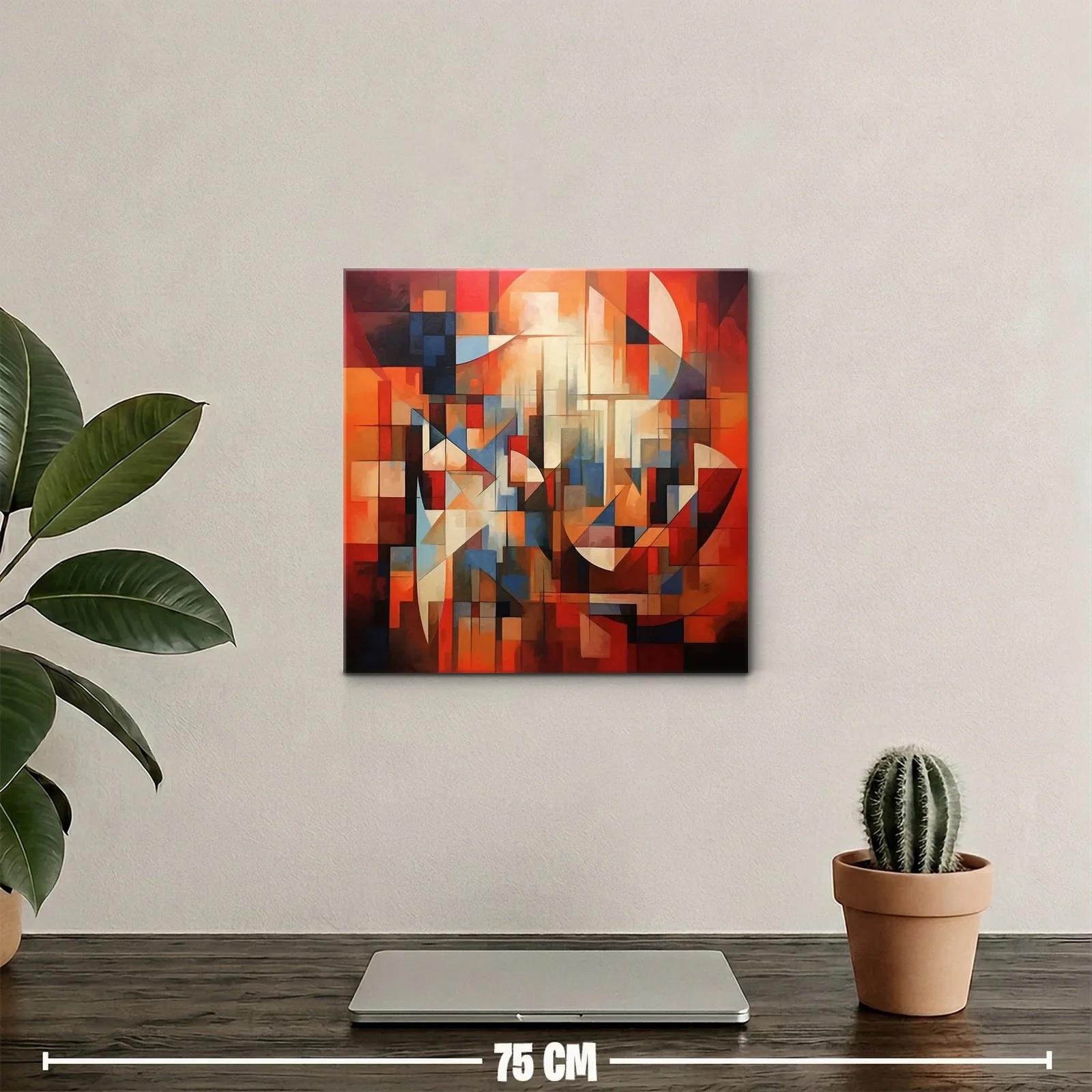 Arte geométrico vibrante con tonos cálidos y fríos — miniatura 2