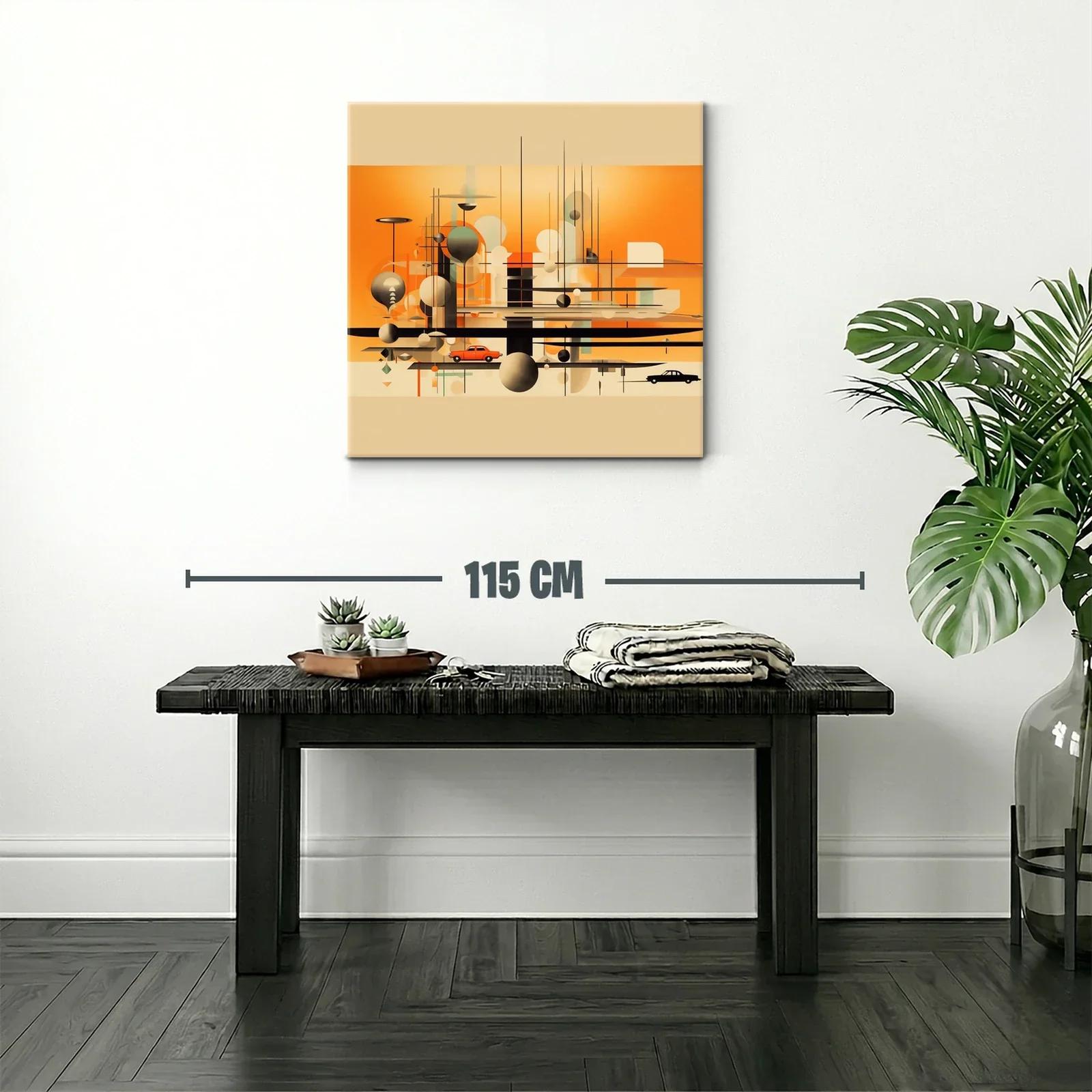 Composición abstracta urbana en tonos cálidos y neutros — miniatura 2