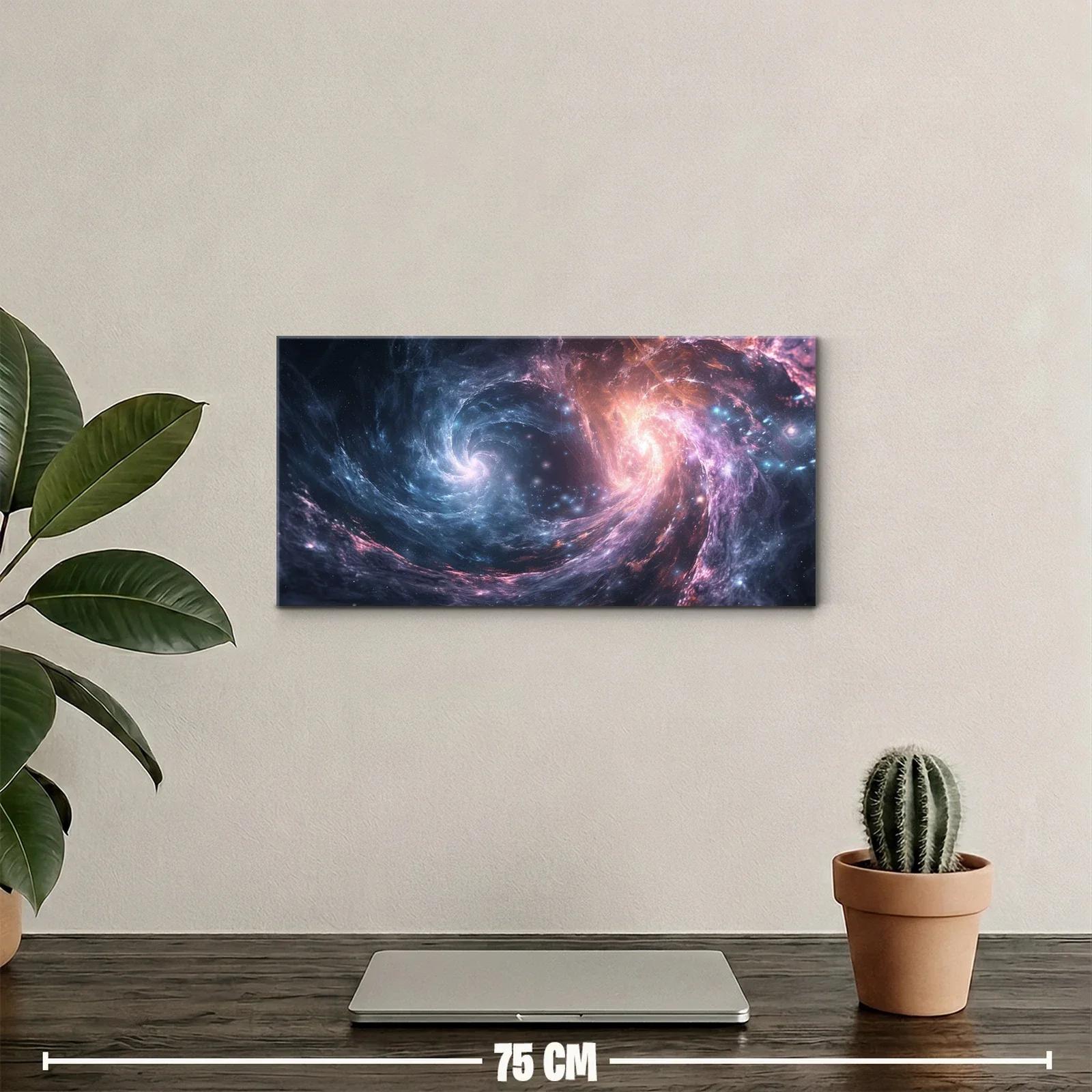 Cuadro galaxia espiral de doble foco luminoso — miniatura 2