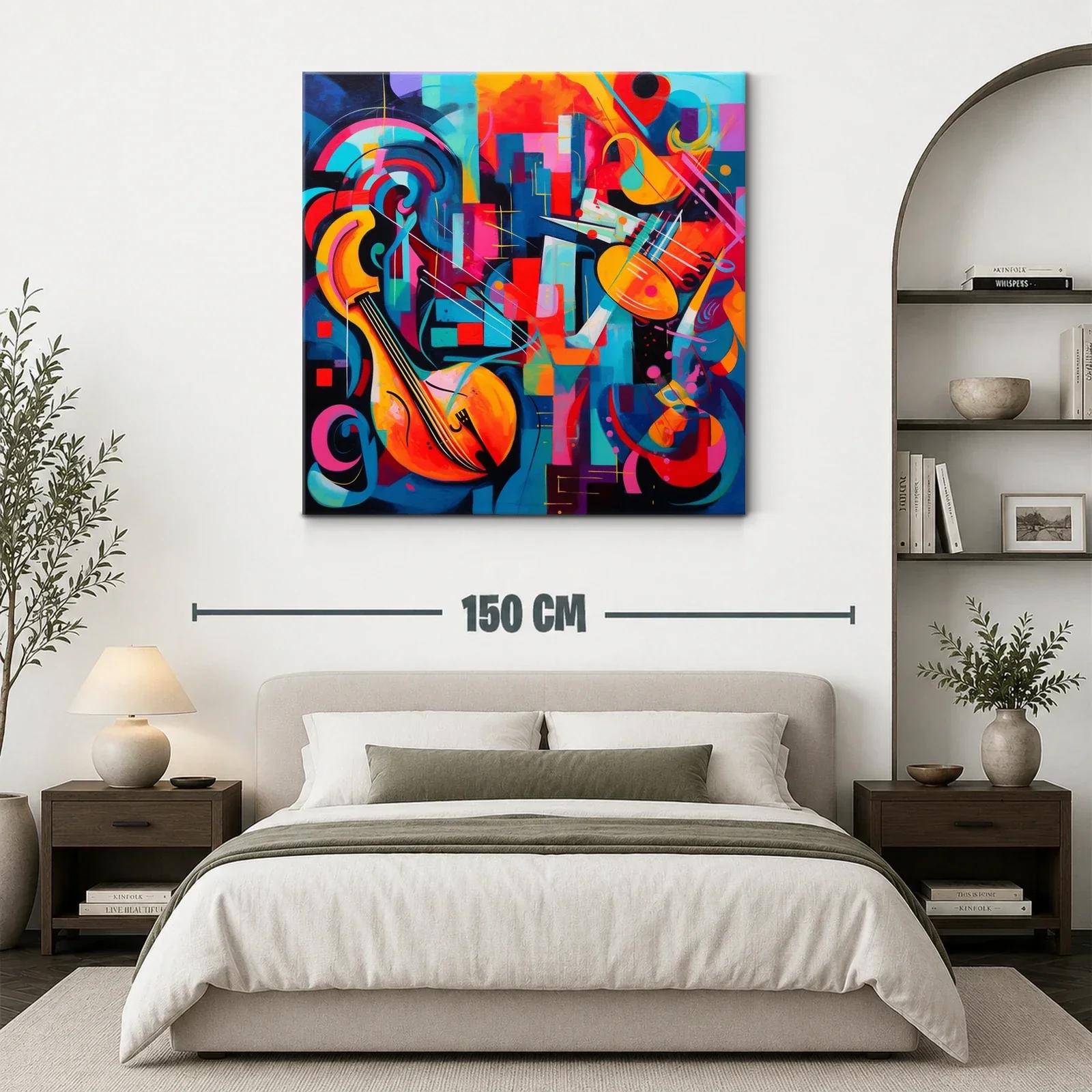 Composición vibrante con instrumentos musicales abstractos — miniatura 3