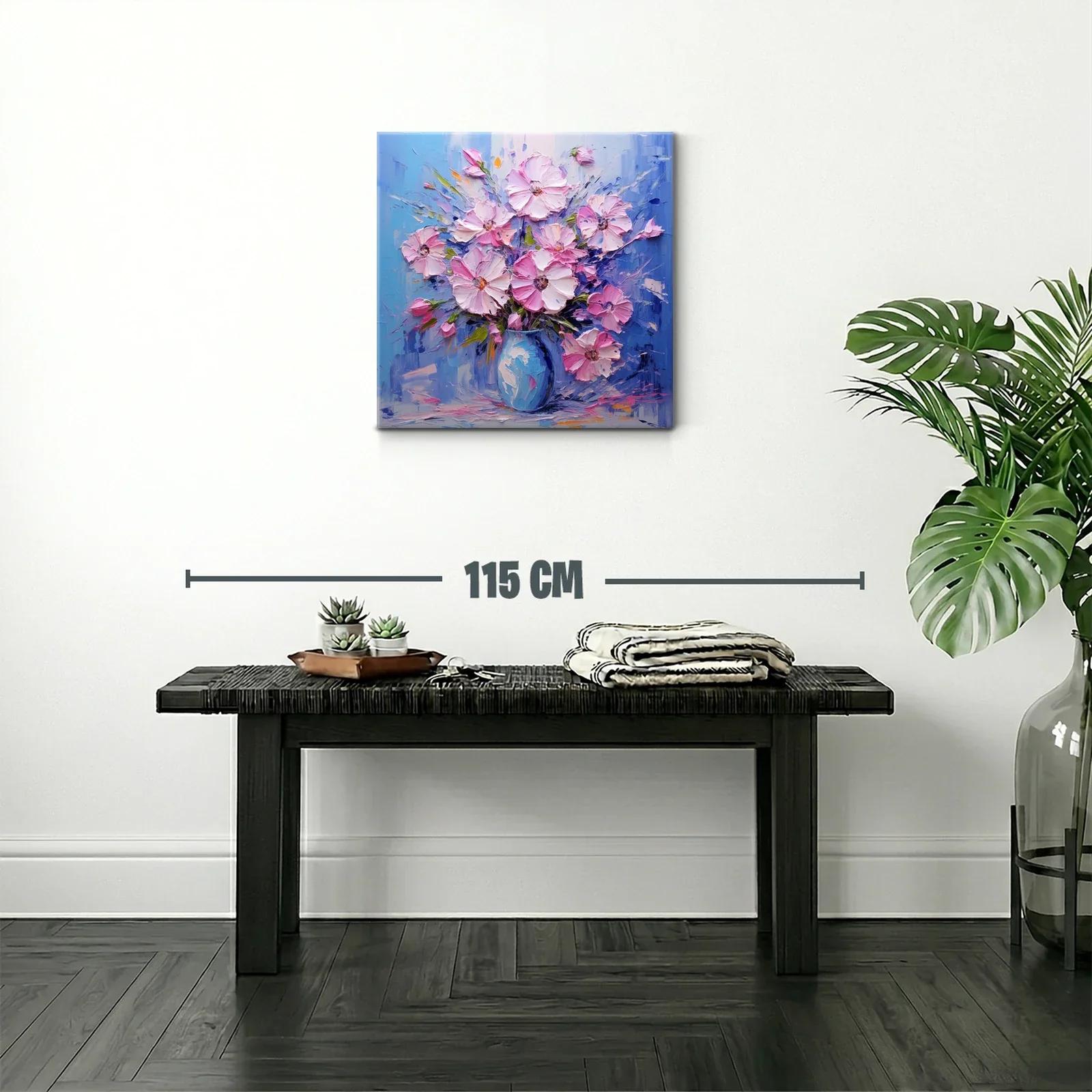 Hermoso ramo floral en tonos rosas y azules brillantes — miniatura 2