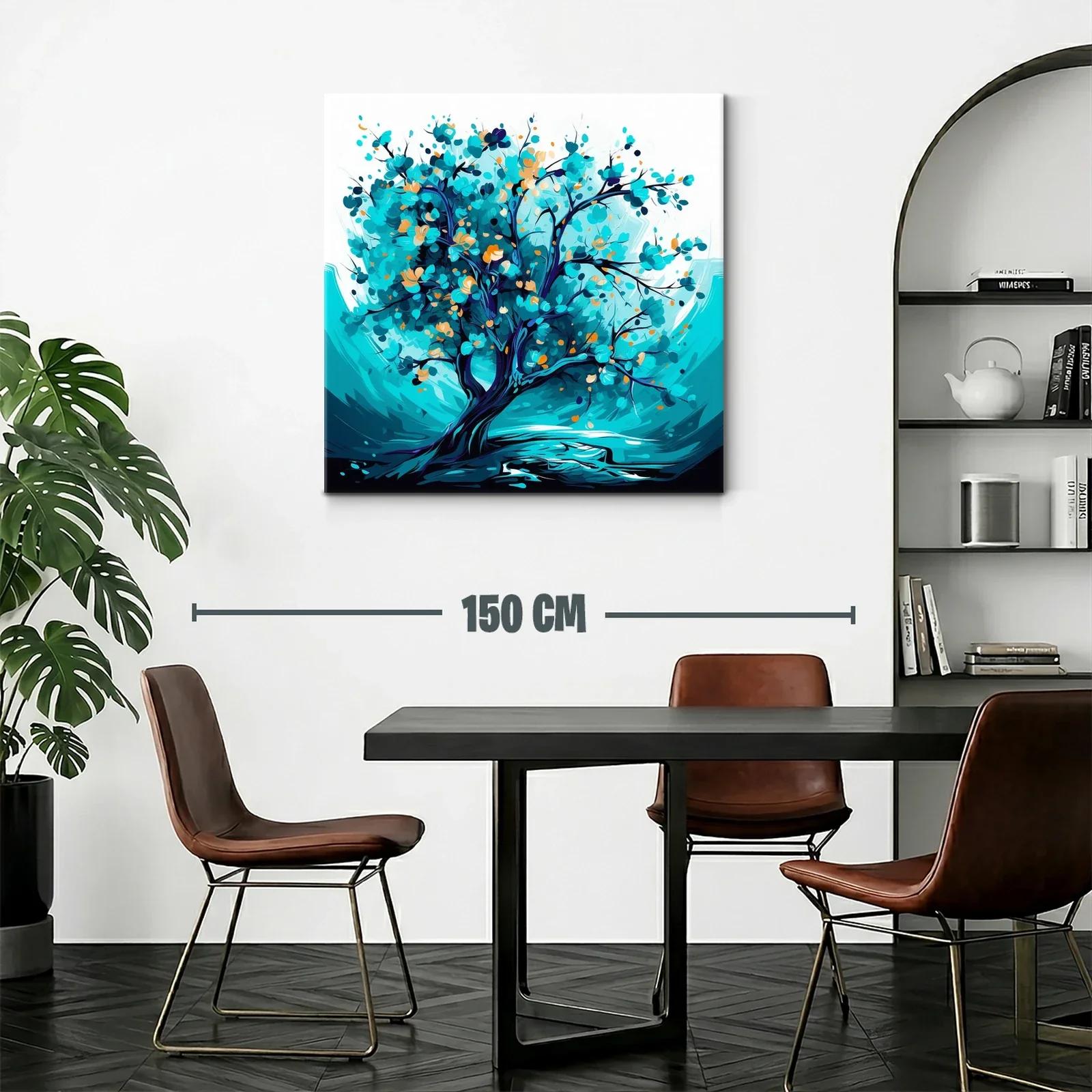 Árbol vibrante en tonos turquesa y azul profundo — miniatura 2