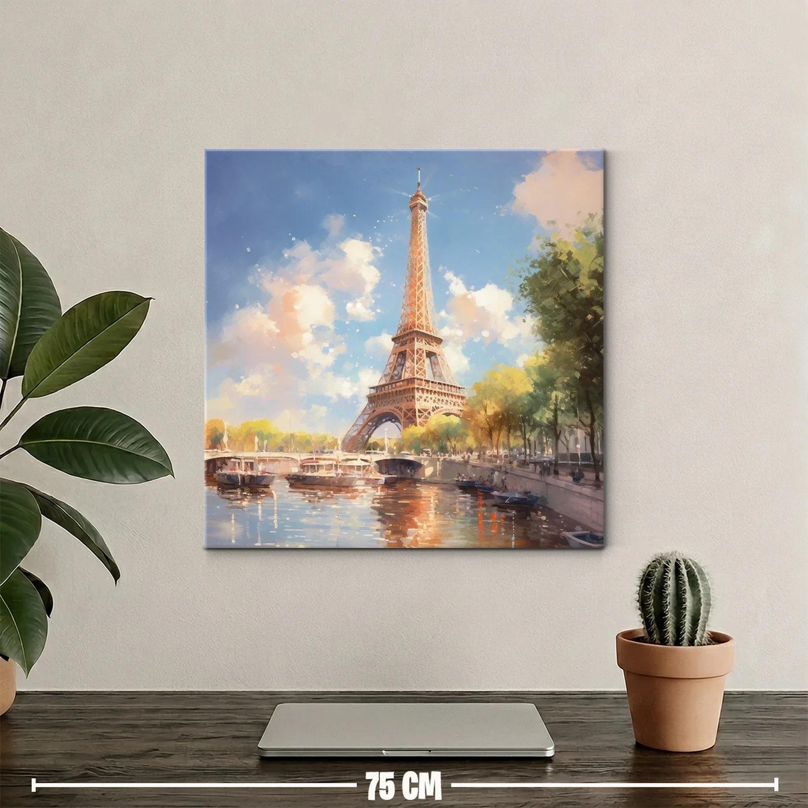 Encanto parisino con vista sobre el río y la torre Eiffel — miniatura 2