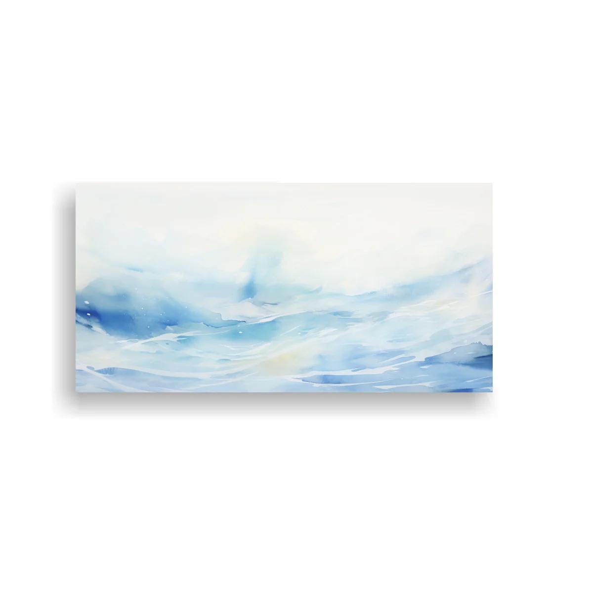 Cuadro olas azules abstractas con bandas onduladas — imagen principal