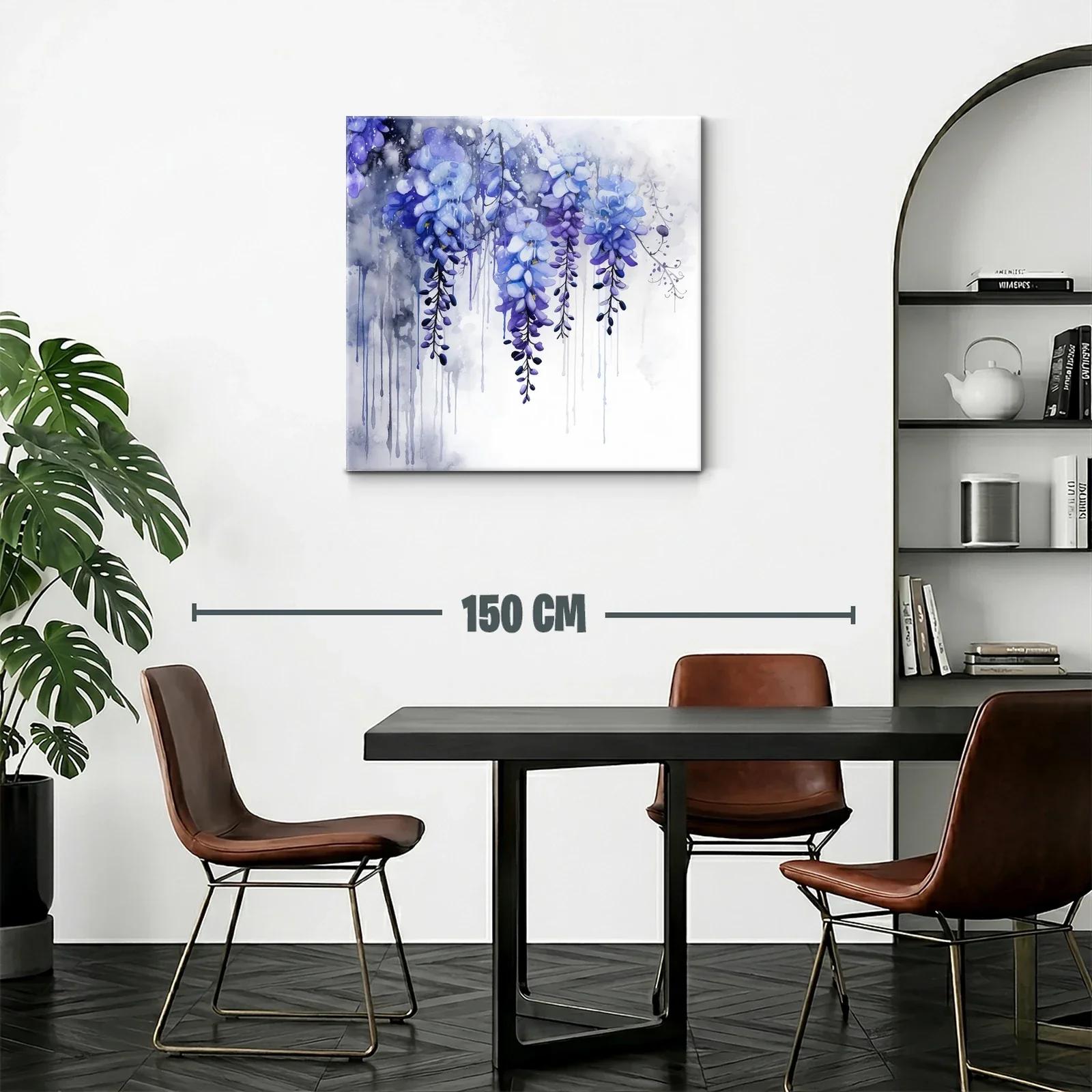 Flores en cascada en tonos violetas con efecto acuarela — miniatura 2