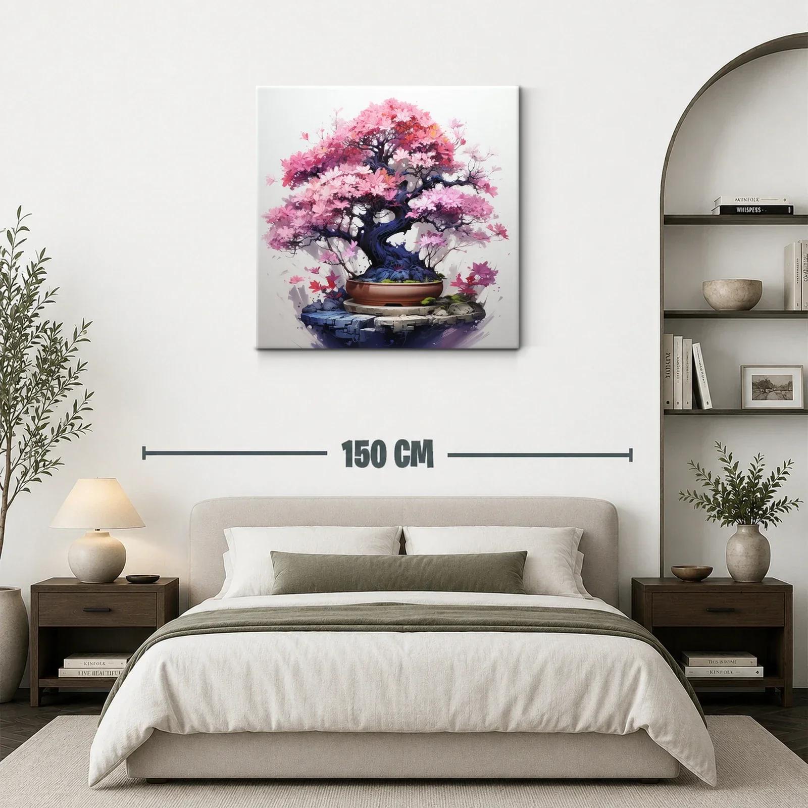 Árbol Bonsái con Flores Rosadas y Detalles Vibrantes — miniatura 3
