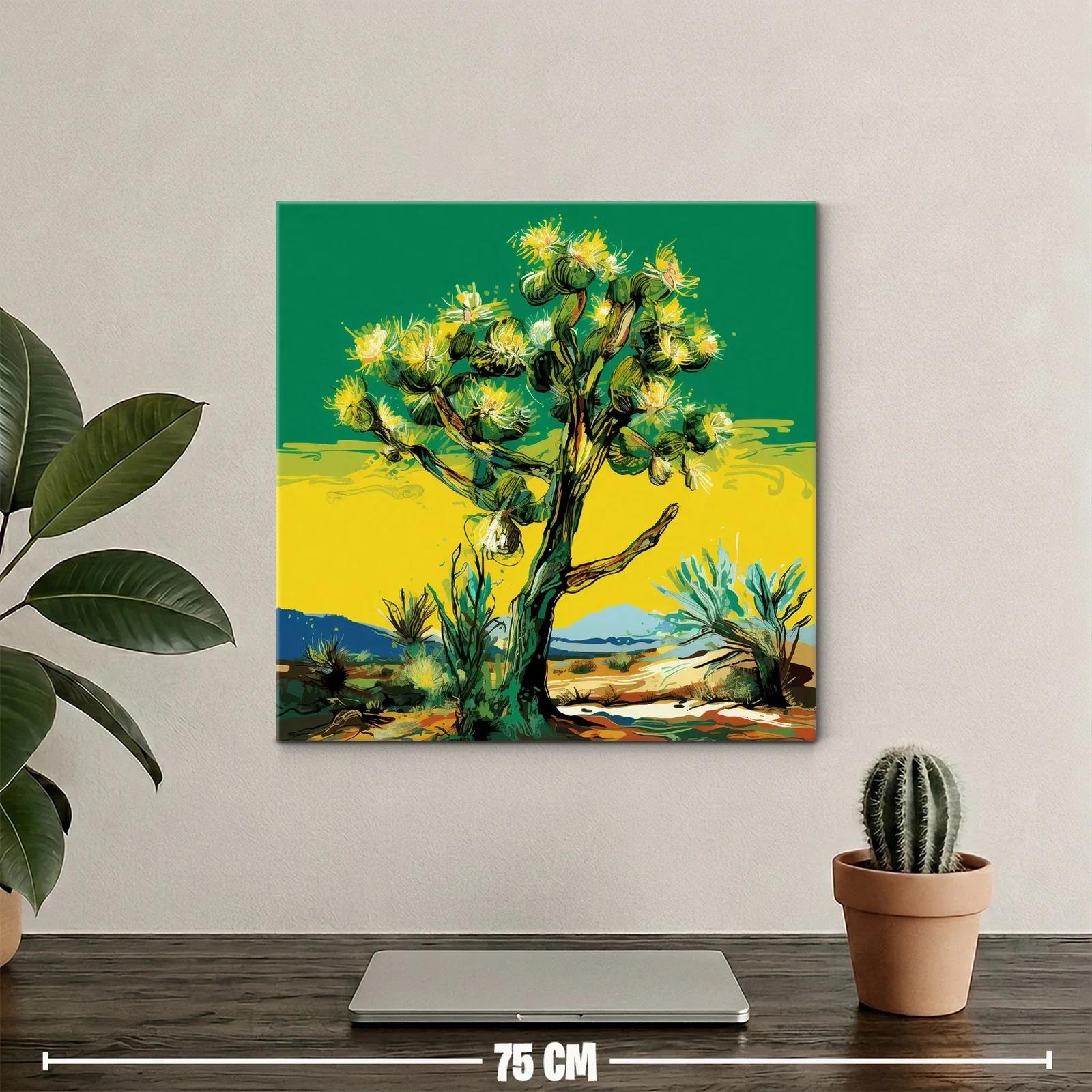 Árbol vibrante con flores amarillas en paisaje desértico — miniatura 2