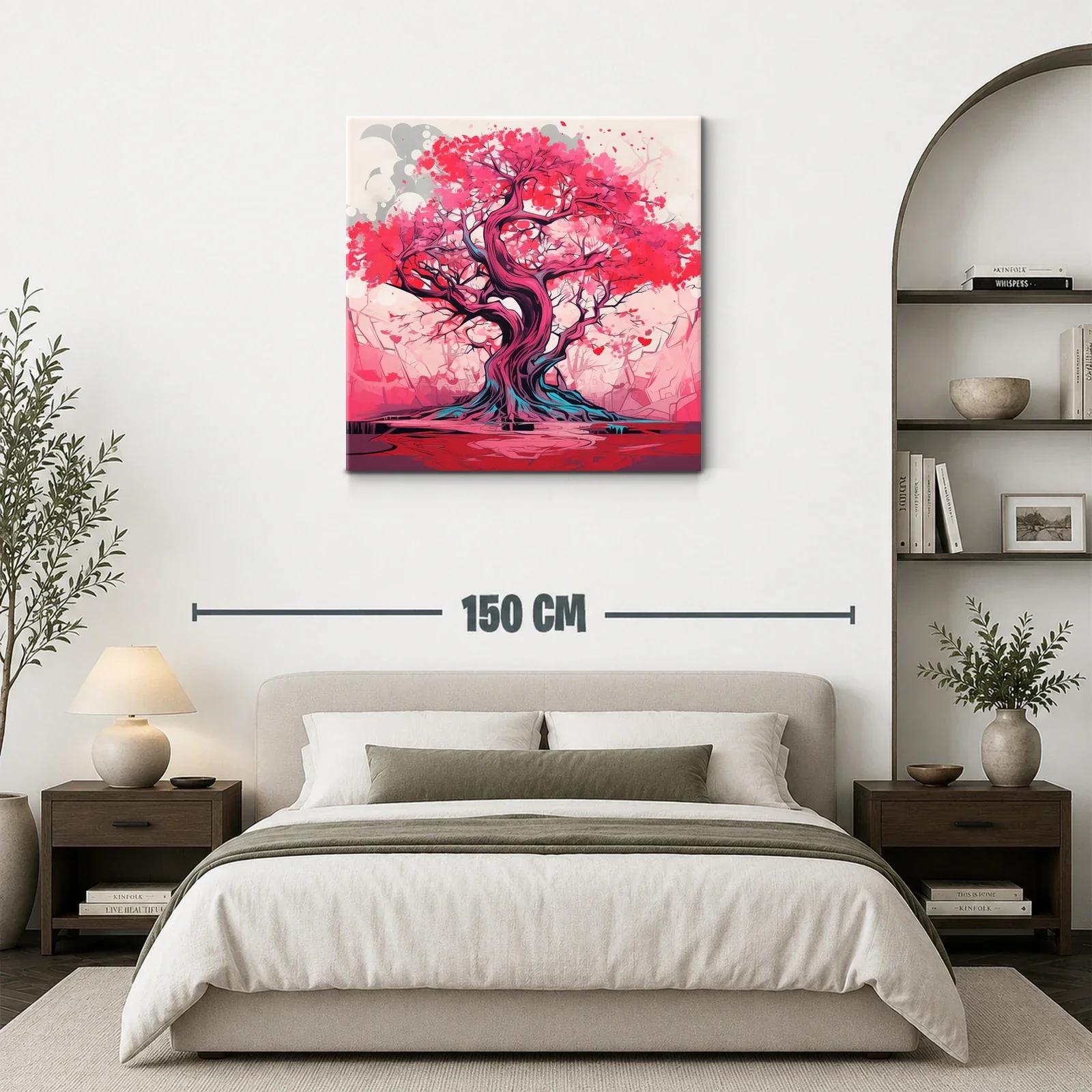 Árbol vibrante con tonos rojos y rosas impactantes — miniatura 3