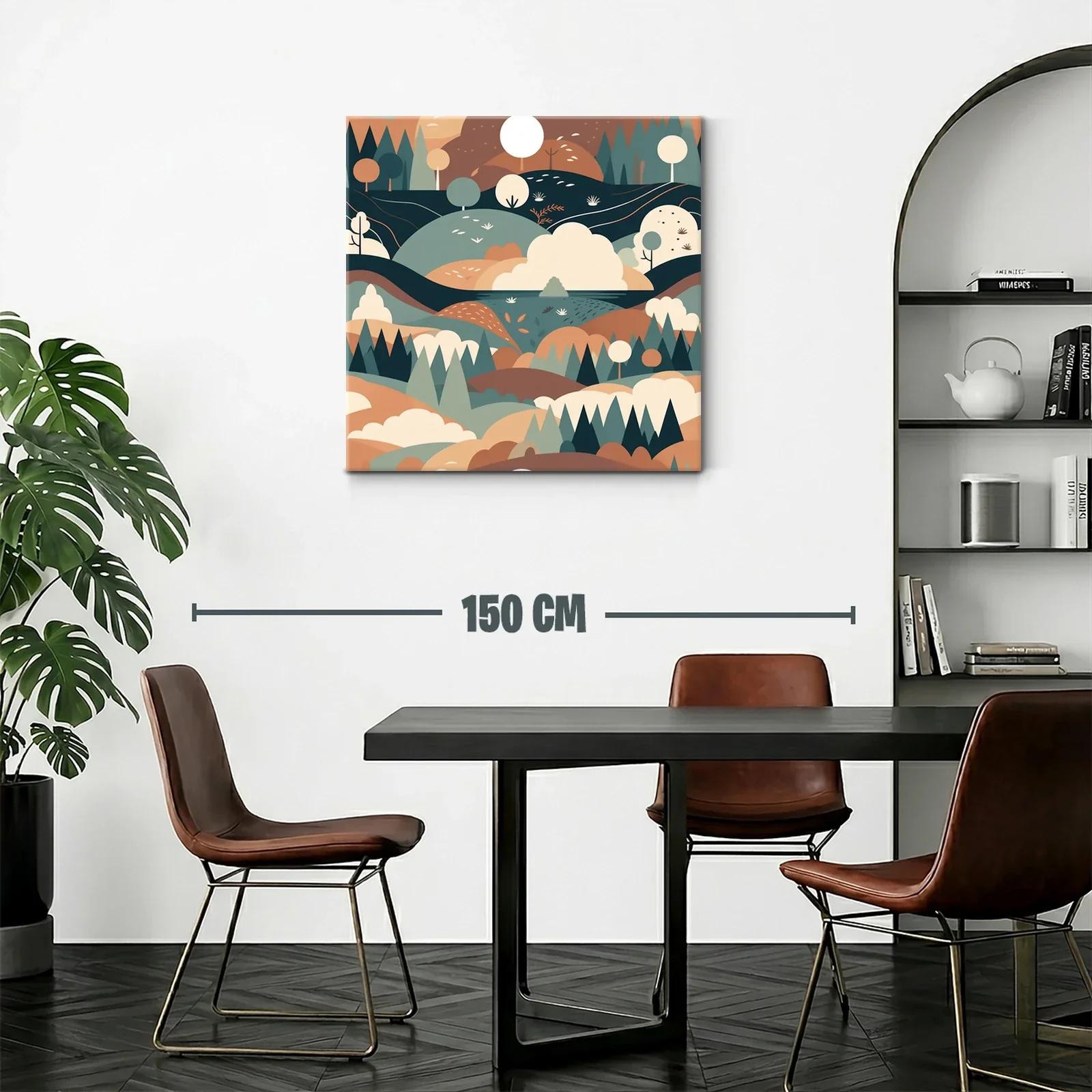 Paisaje abstracto sereno con tonos tierra y formas suaves — miniatura 2