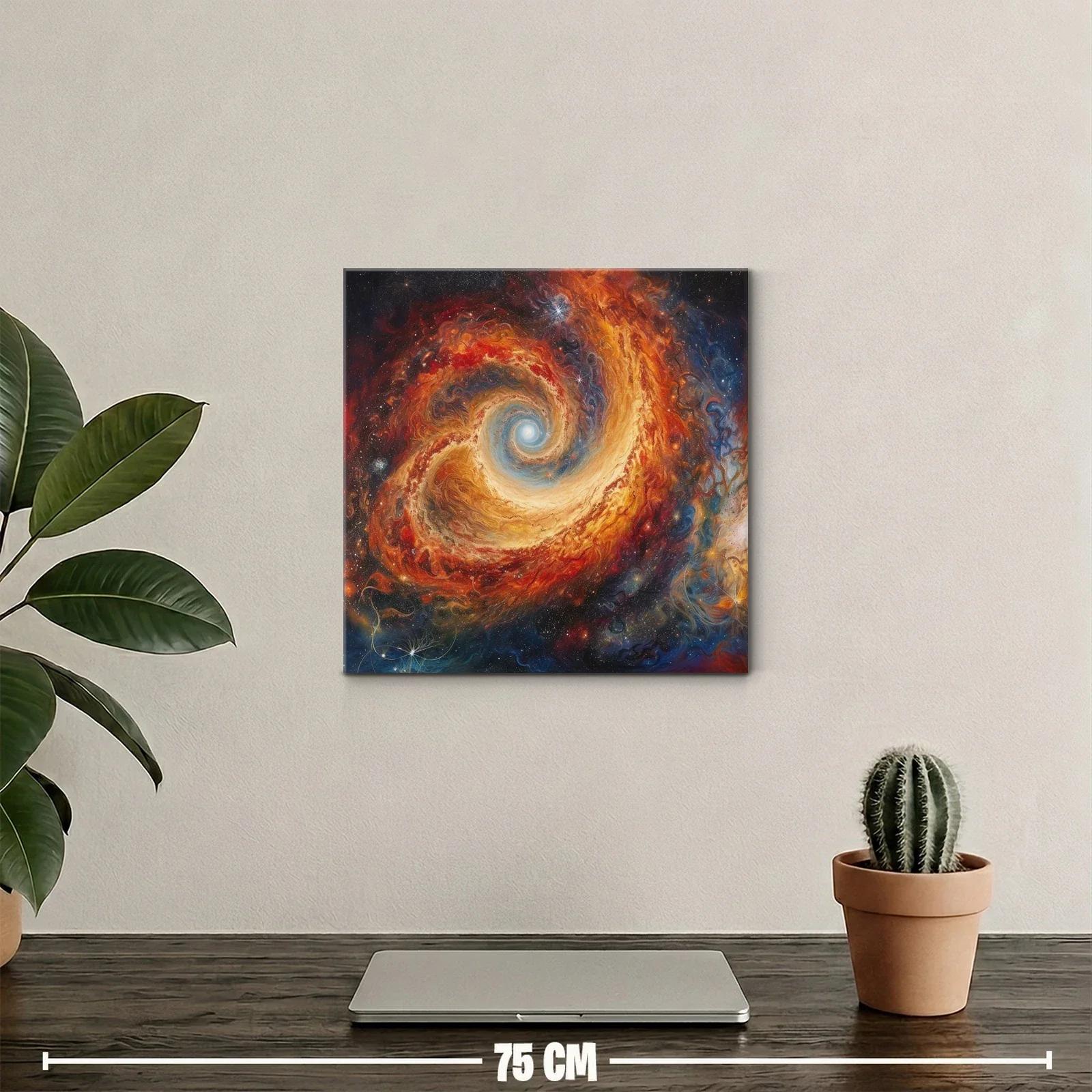 Cuadro espiral cósmica en tonos cálidos y vibrantes — miniatura 2