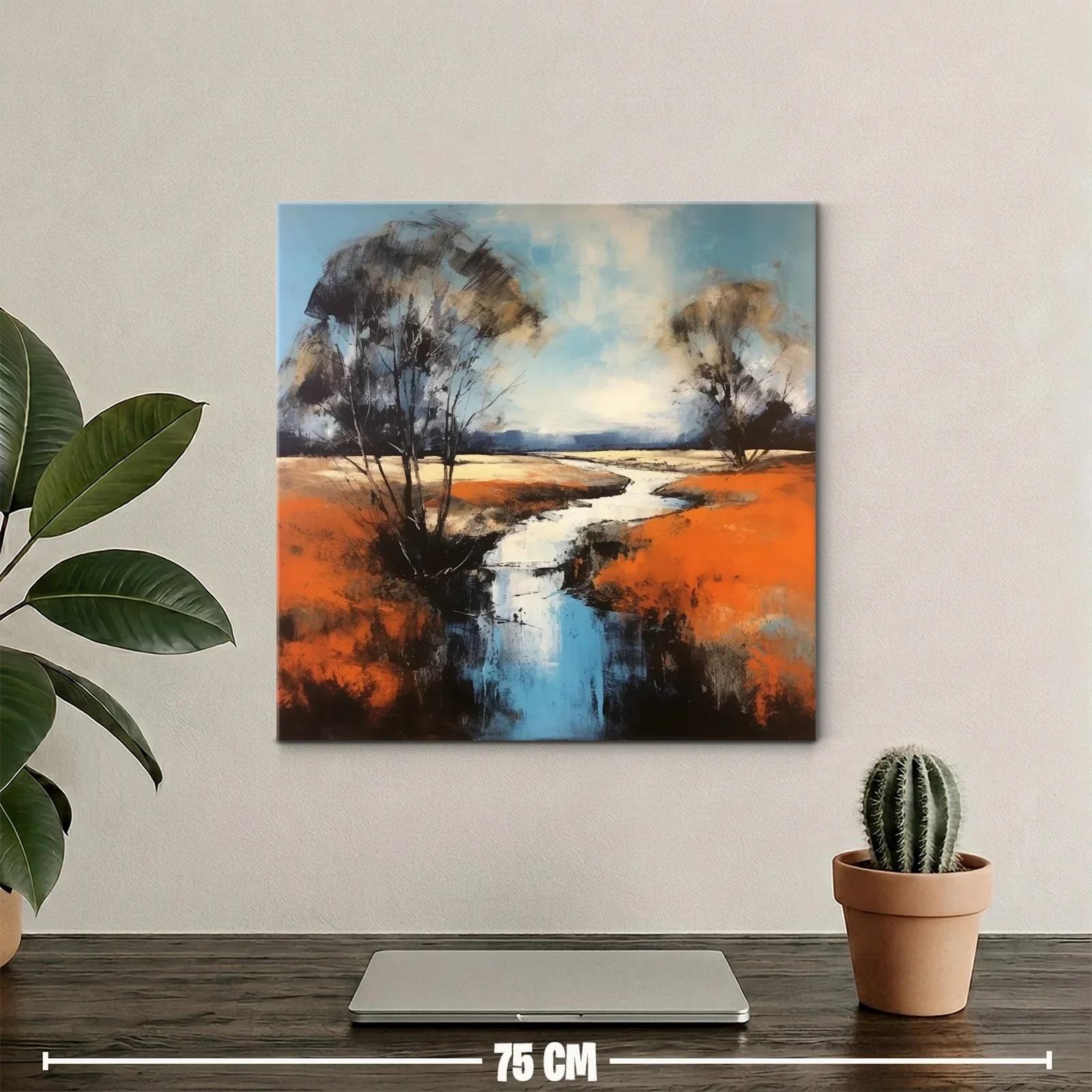 Paisaje sereno con río y árboles al atardecer — miniatura 2