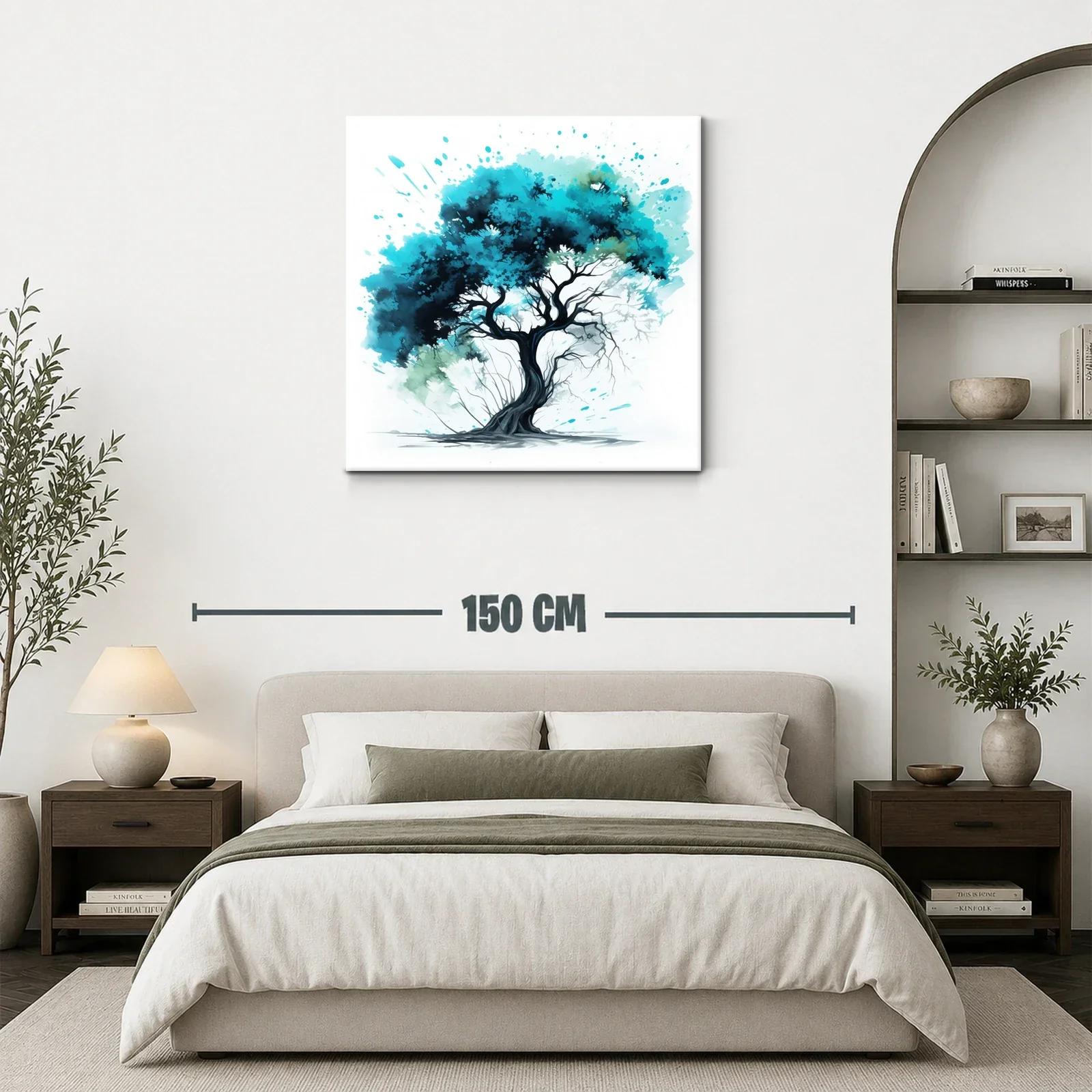 Árbol con copa azul vibrante y tronco sinuoso — miniatura 3