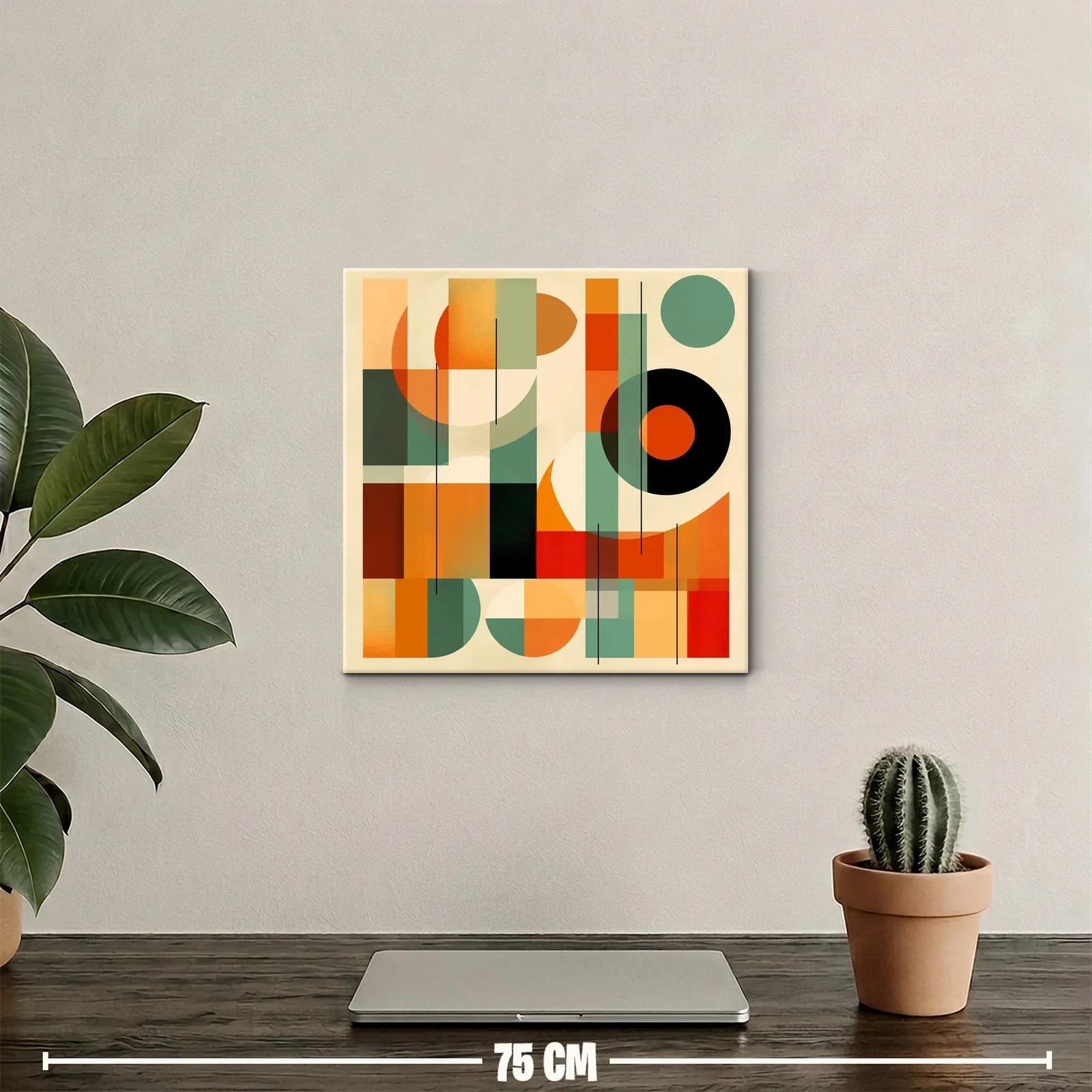 Composición geométrica con tonos cálidos y verdes — miniatura 2