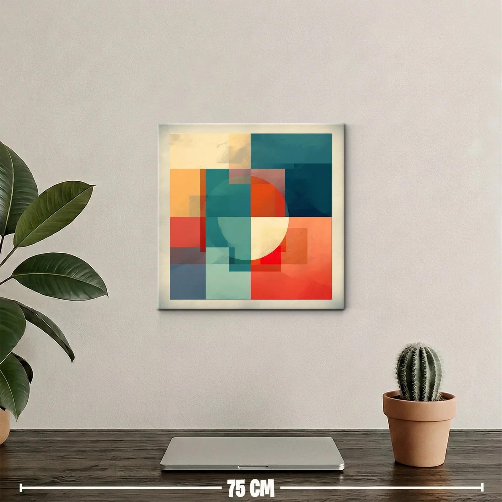 Composición geométrica con tonos cálidos y fríos equilibrados — miniatura 2