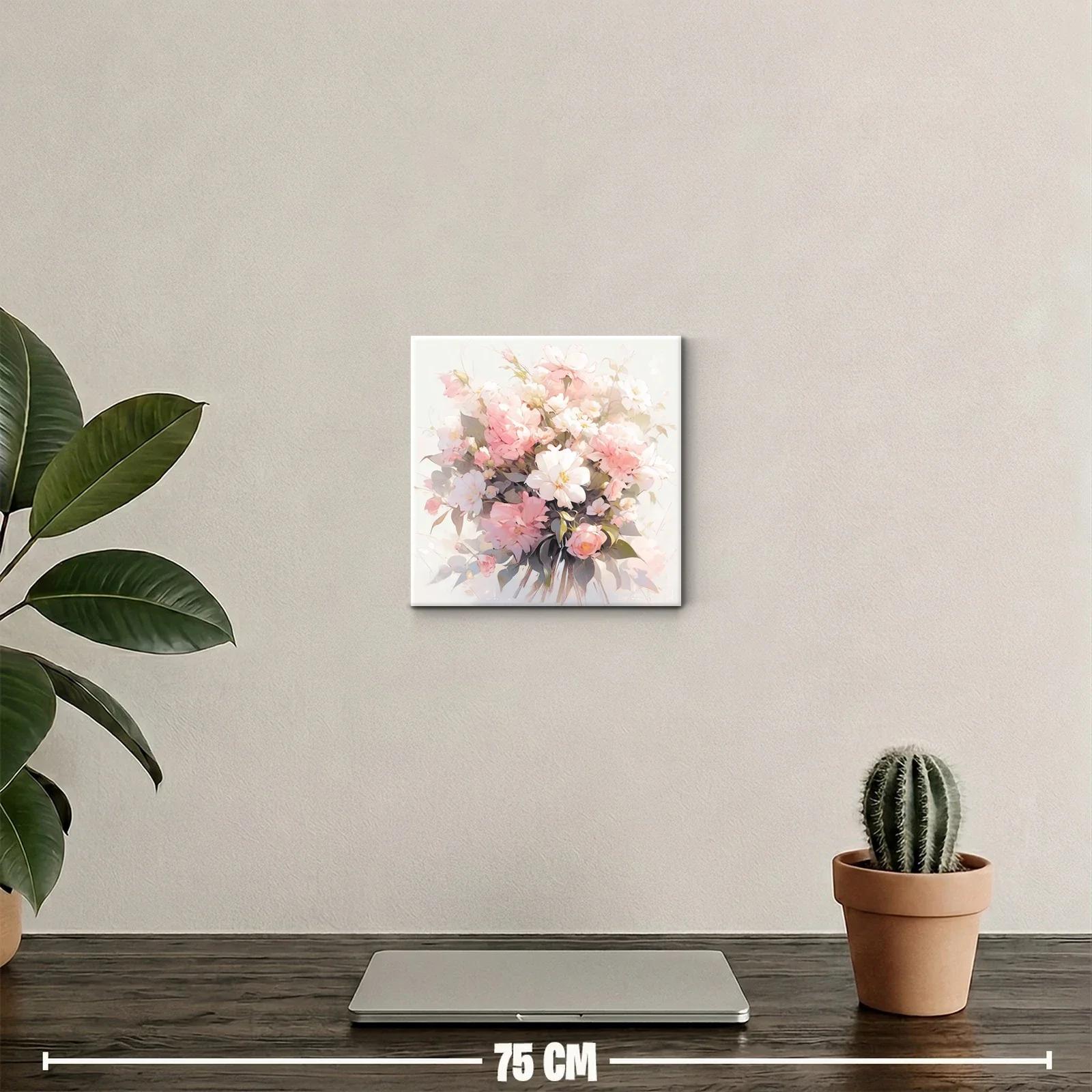 Cuadro decorativo con ramo de flores en tonos suaves y delicados — miniatura 2