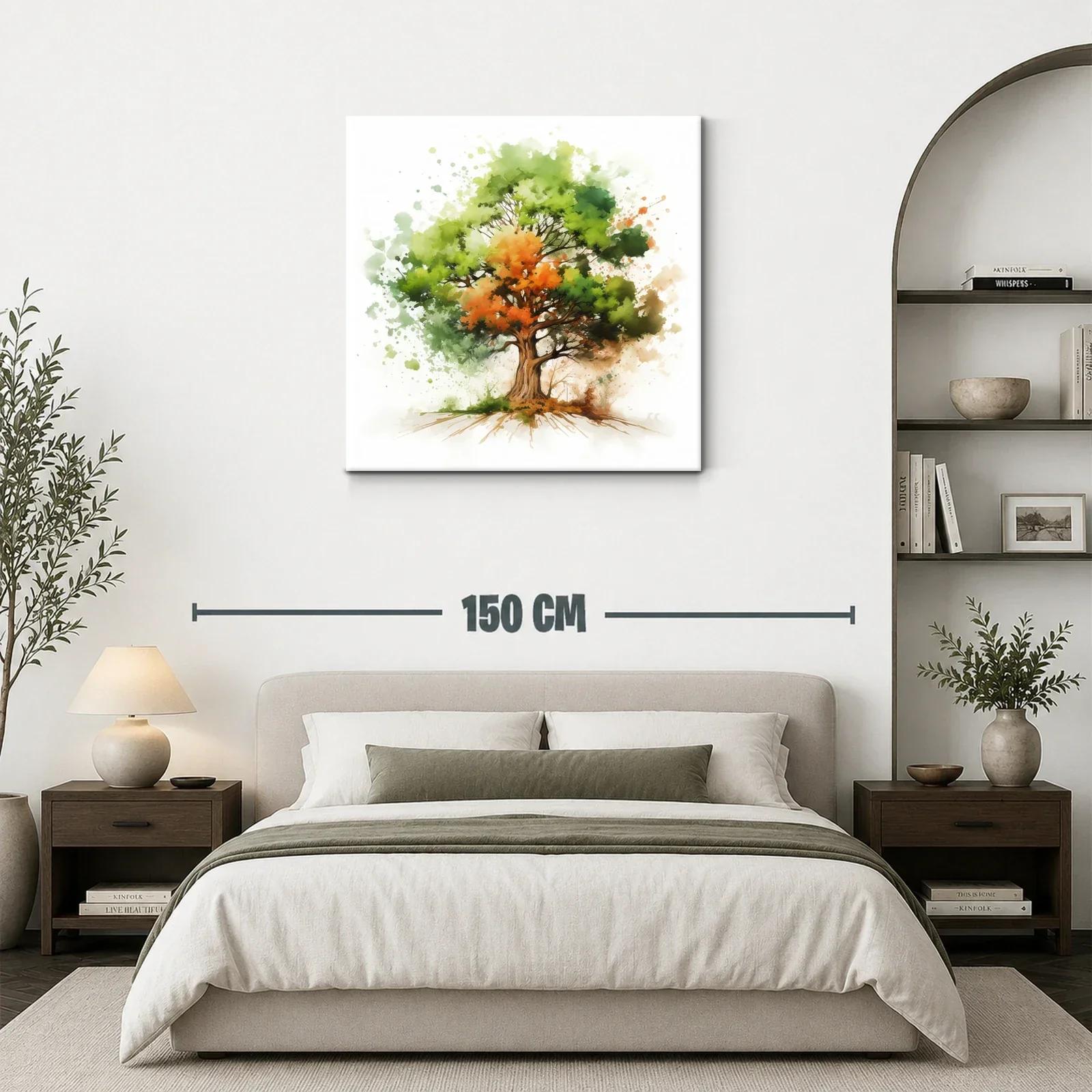 Árbol vibrante con tonos verdes y naranjas llenos de vida — miniatura 3