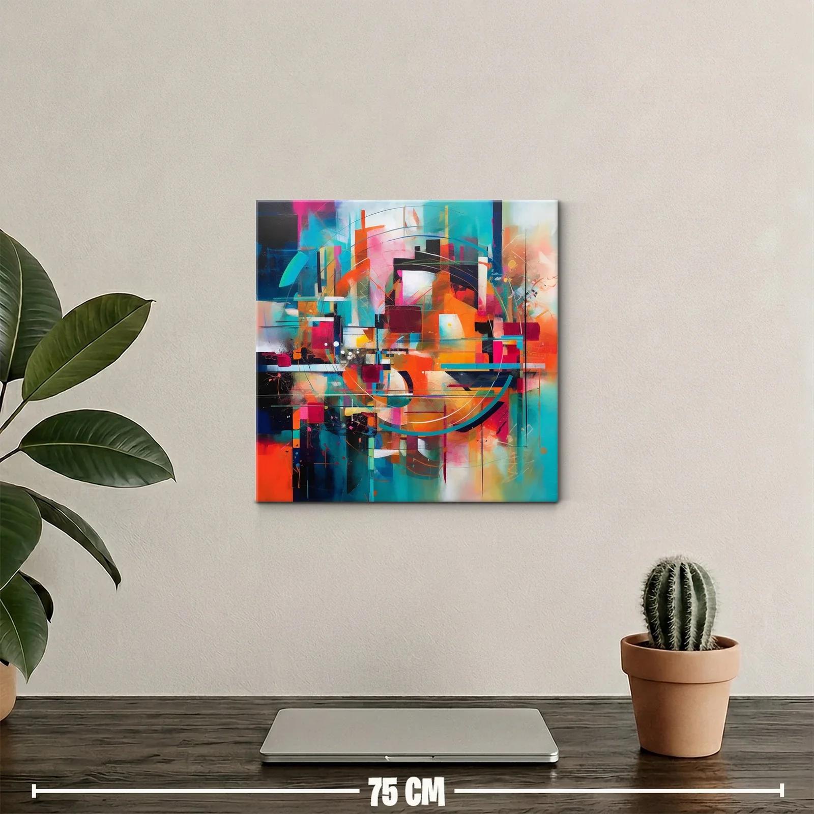 Composición abstracta vibrante con formas geométricas dinámicas — miniatura 2