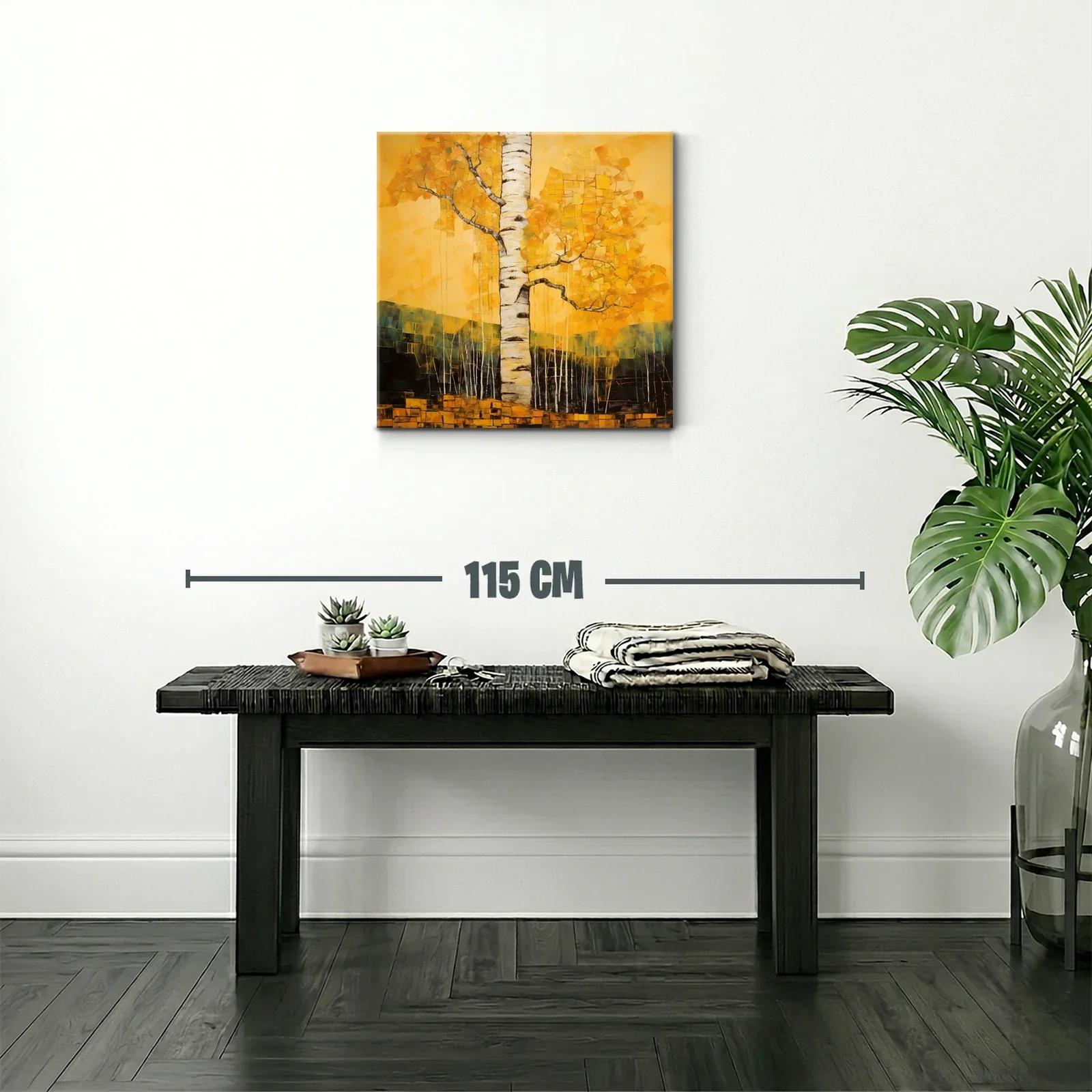 Árbol de otoño con tonos cálidos y texturas expresivas — miniatura 2