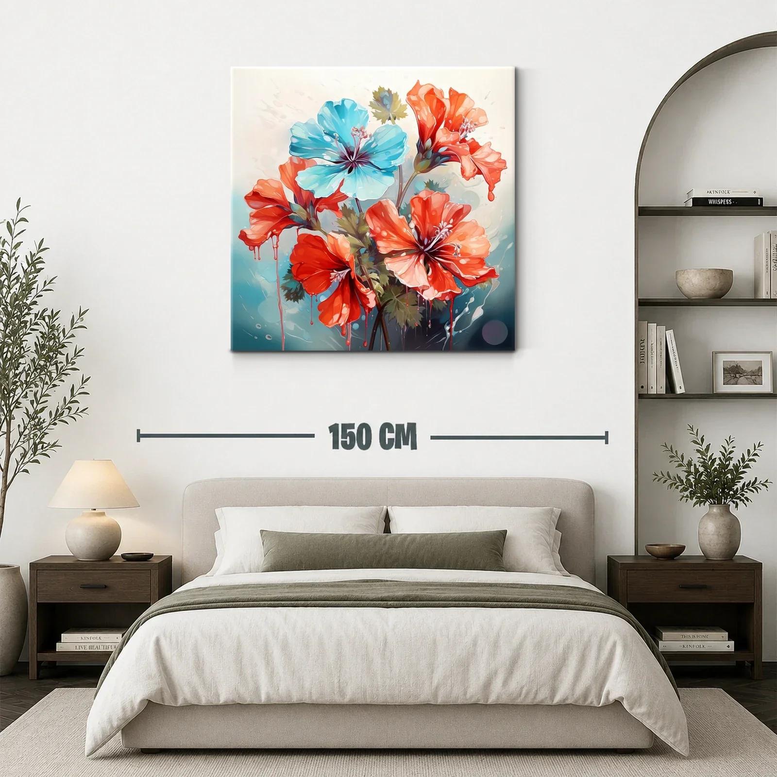 Flores vibrantes en tonos rojos y azules frescos — miniatura 3