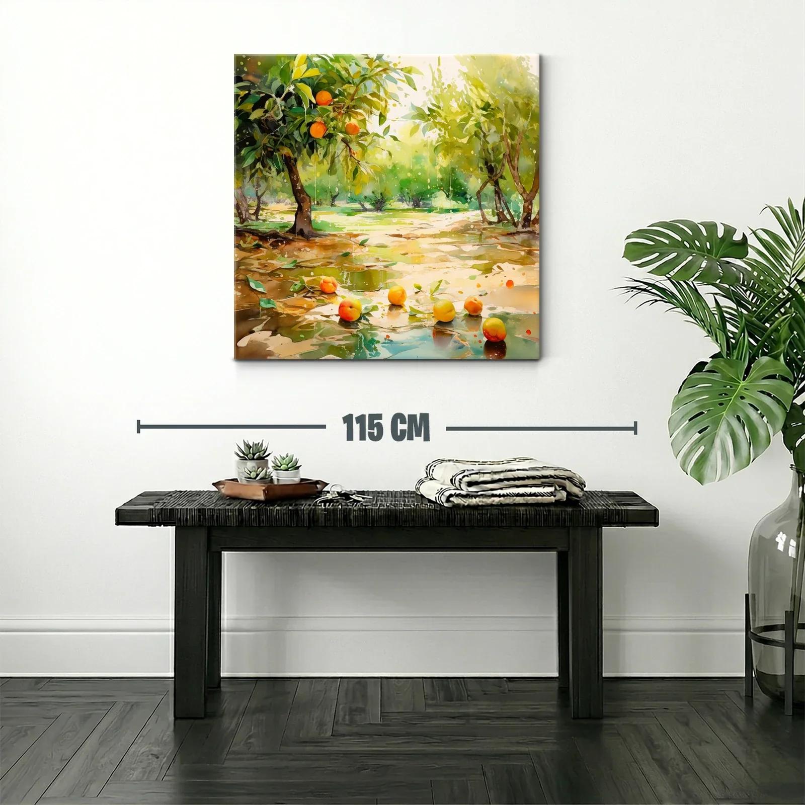 Paisaje de huerto con frutas maduras y luz natural — miniatura 2