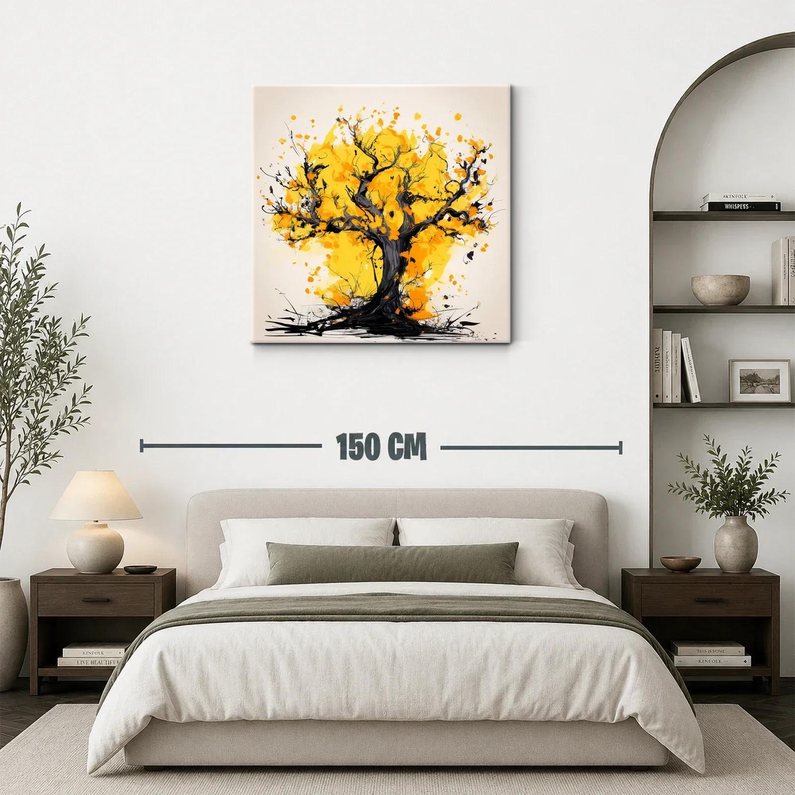 Árbol vibrante con hojas doradas en composición expresiva — miniatura 3