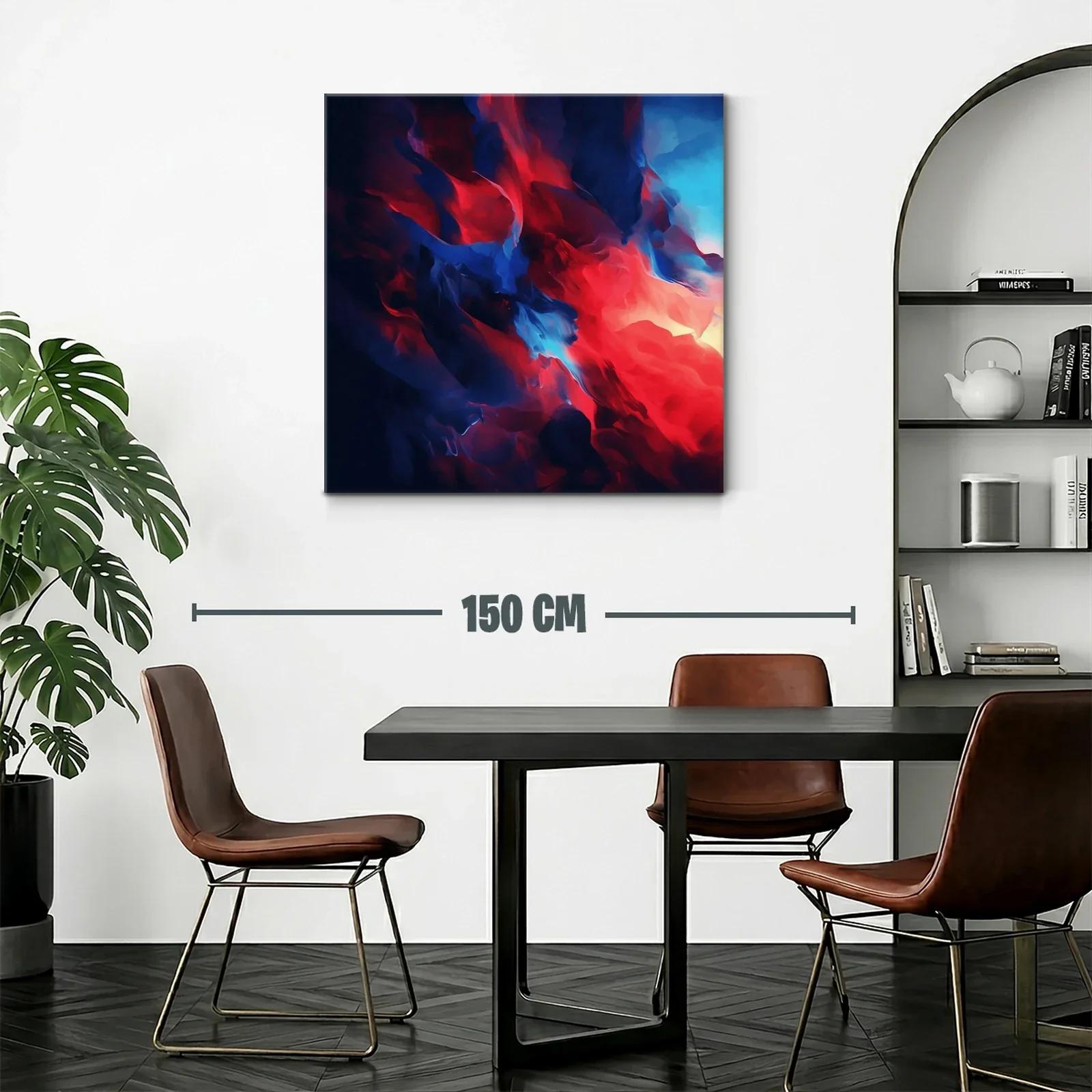 Cuadro abstracto con enérgicos tonos rojos y azules intensos — miniatura 2