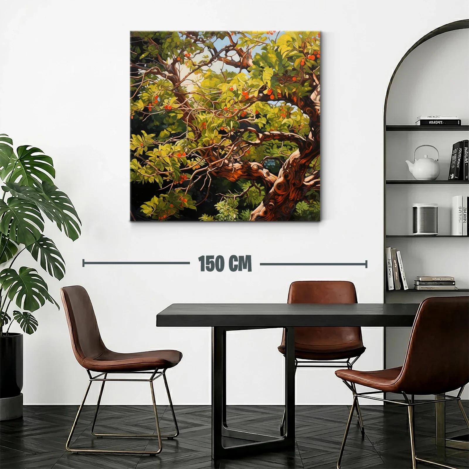 Cuadro de árbol frutal con ramas y follaje vibrante — miniatura 2